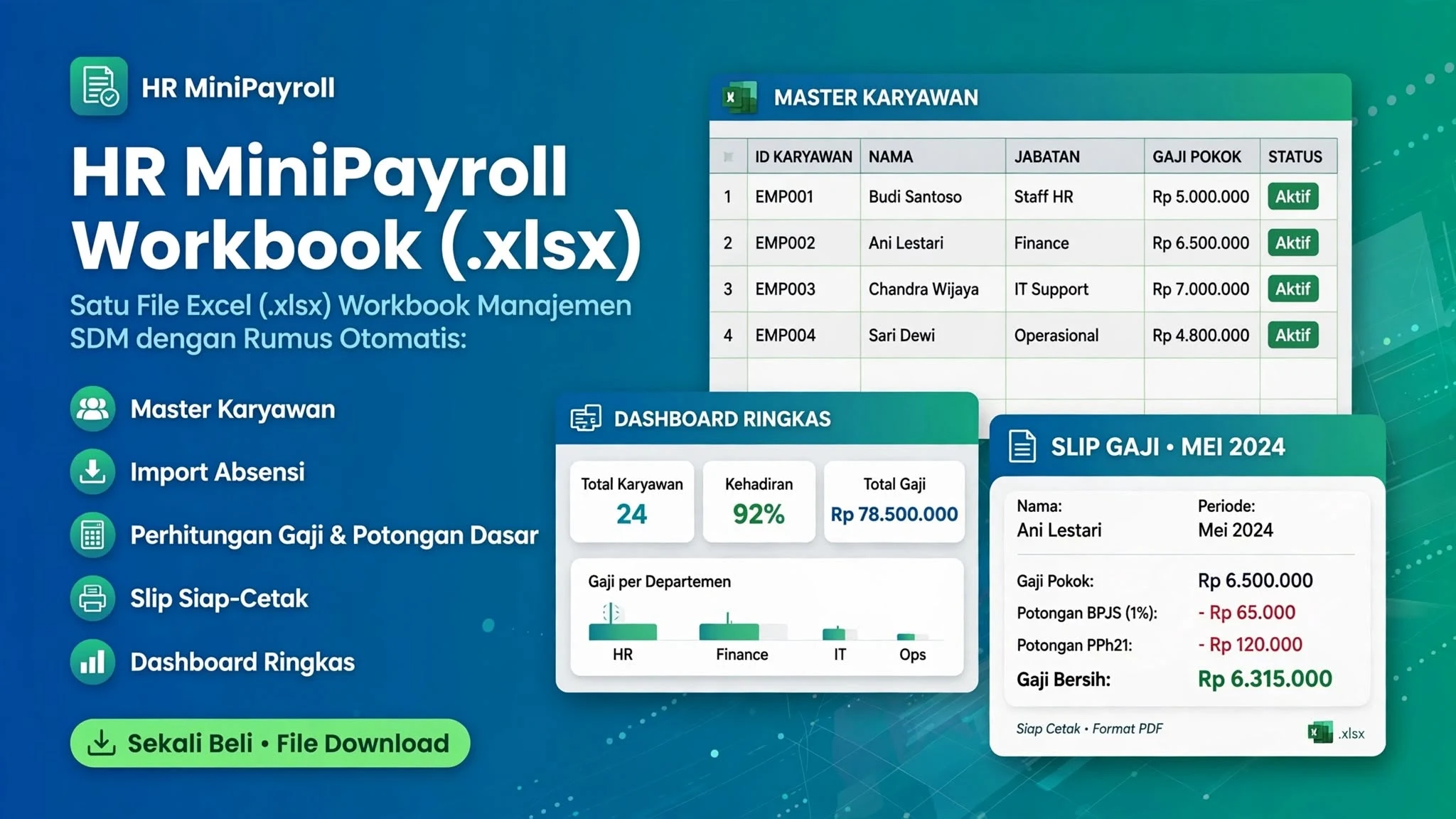HR MiniPayroll Workbook (.xlsx)