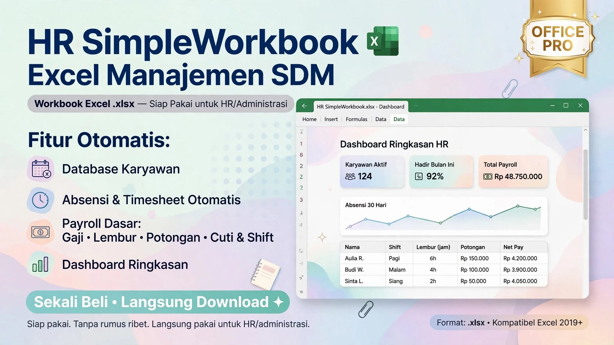HR SimpleWorkbook (Excel) — Manajemen SDM
