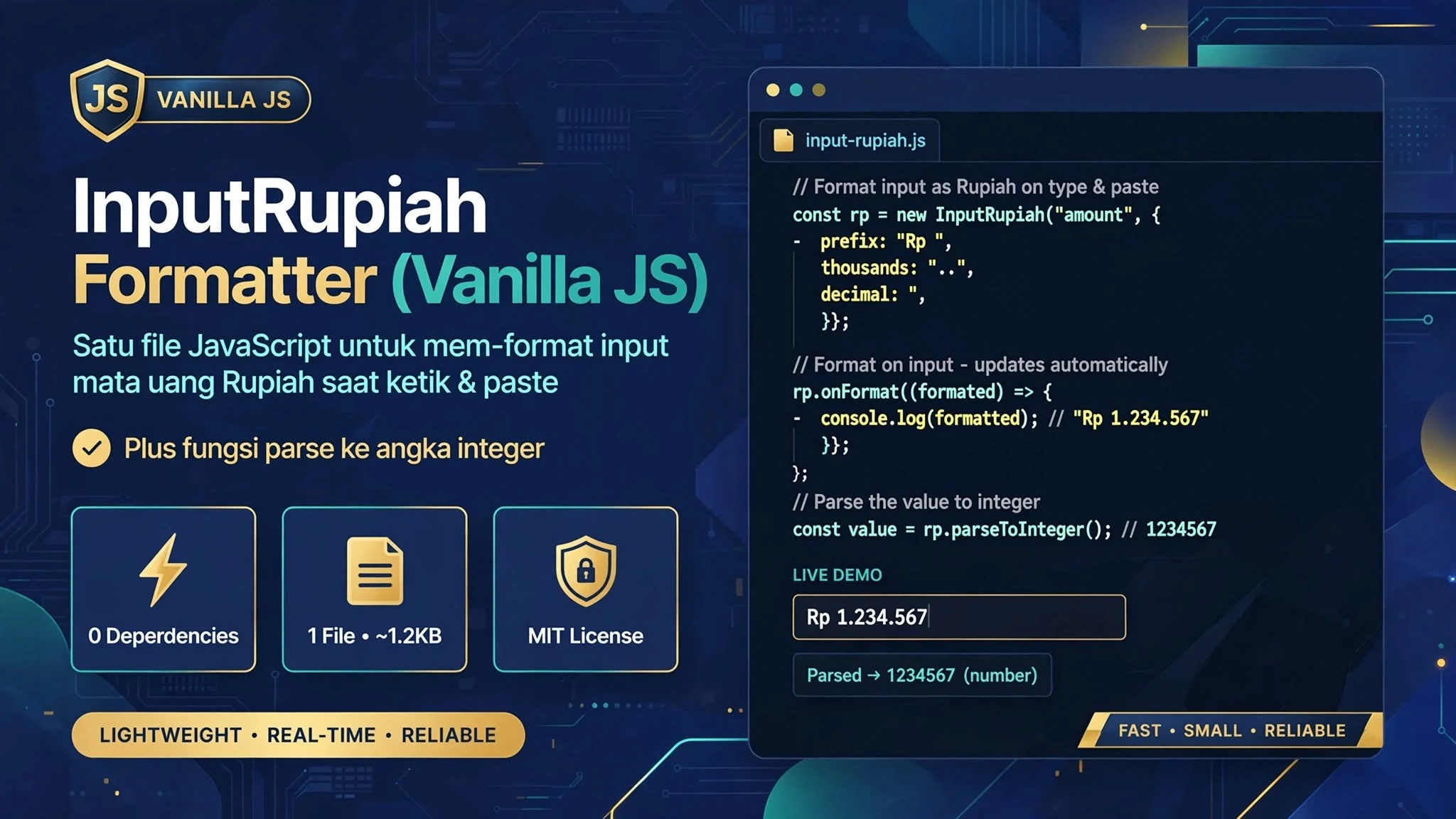 InputRupiah Formatter (Vanilla JS)