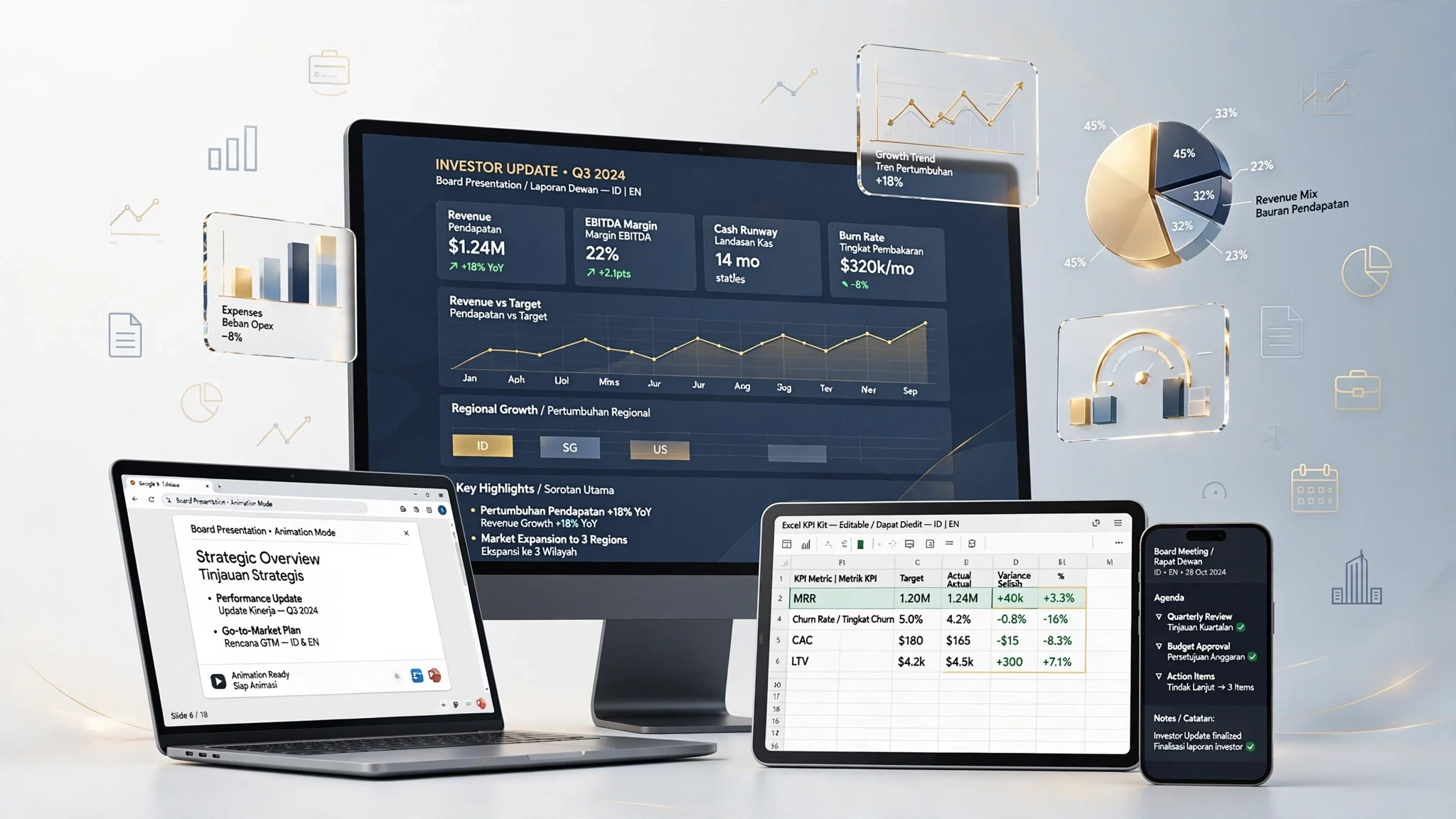 Investor Update & Board Presentation Template