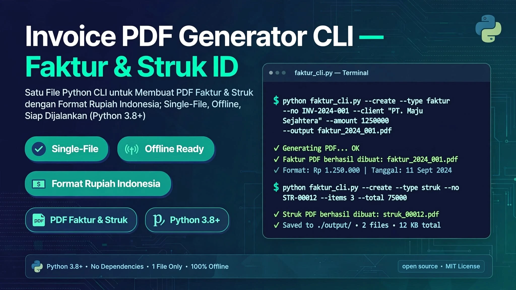 Invoice PDF Generator CLI — Faktur & Struk ID
