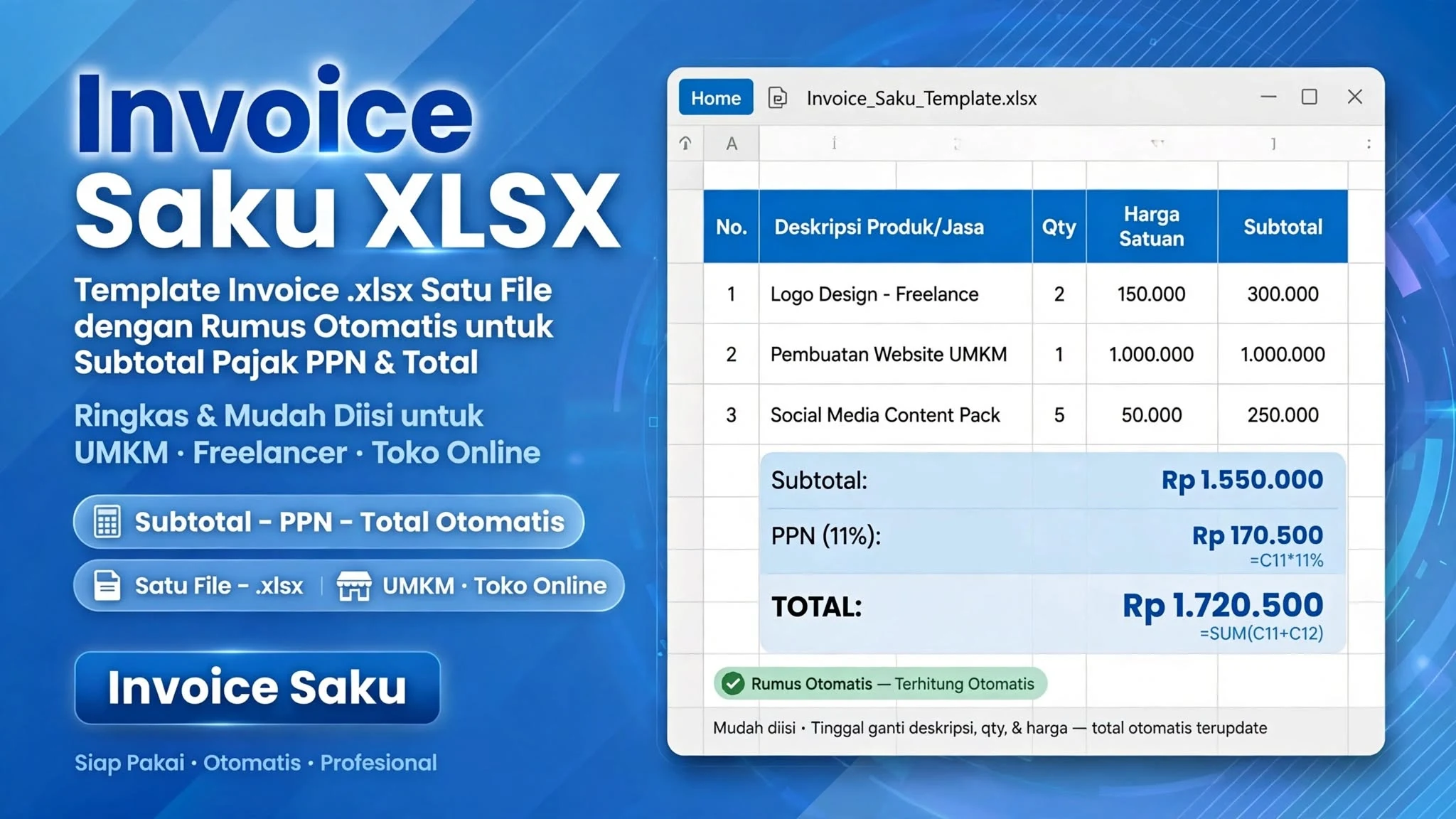 Invoice Saku XLSX