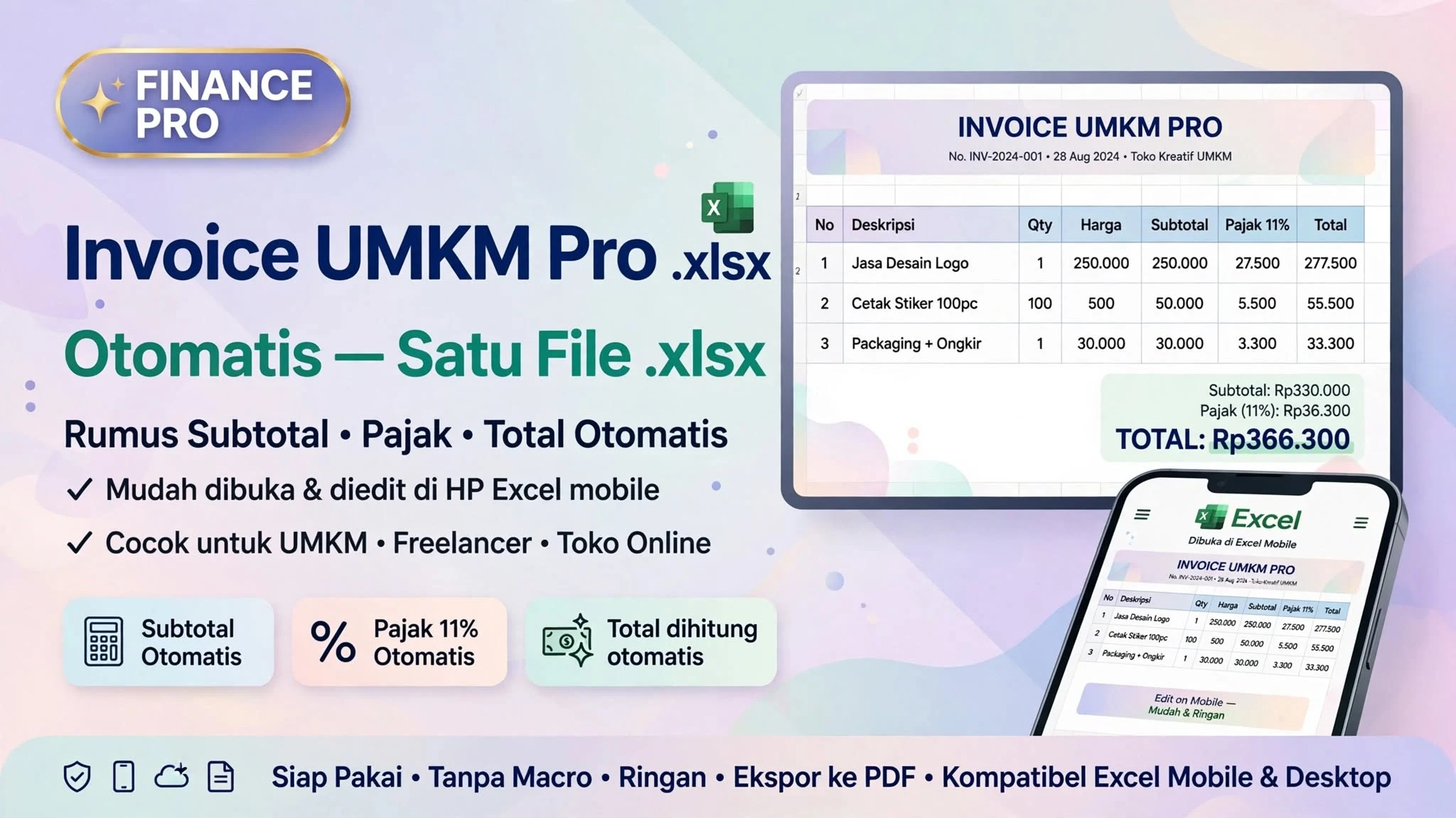 Invoice UMKM Pro .xlsx Otomatis