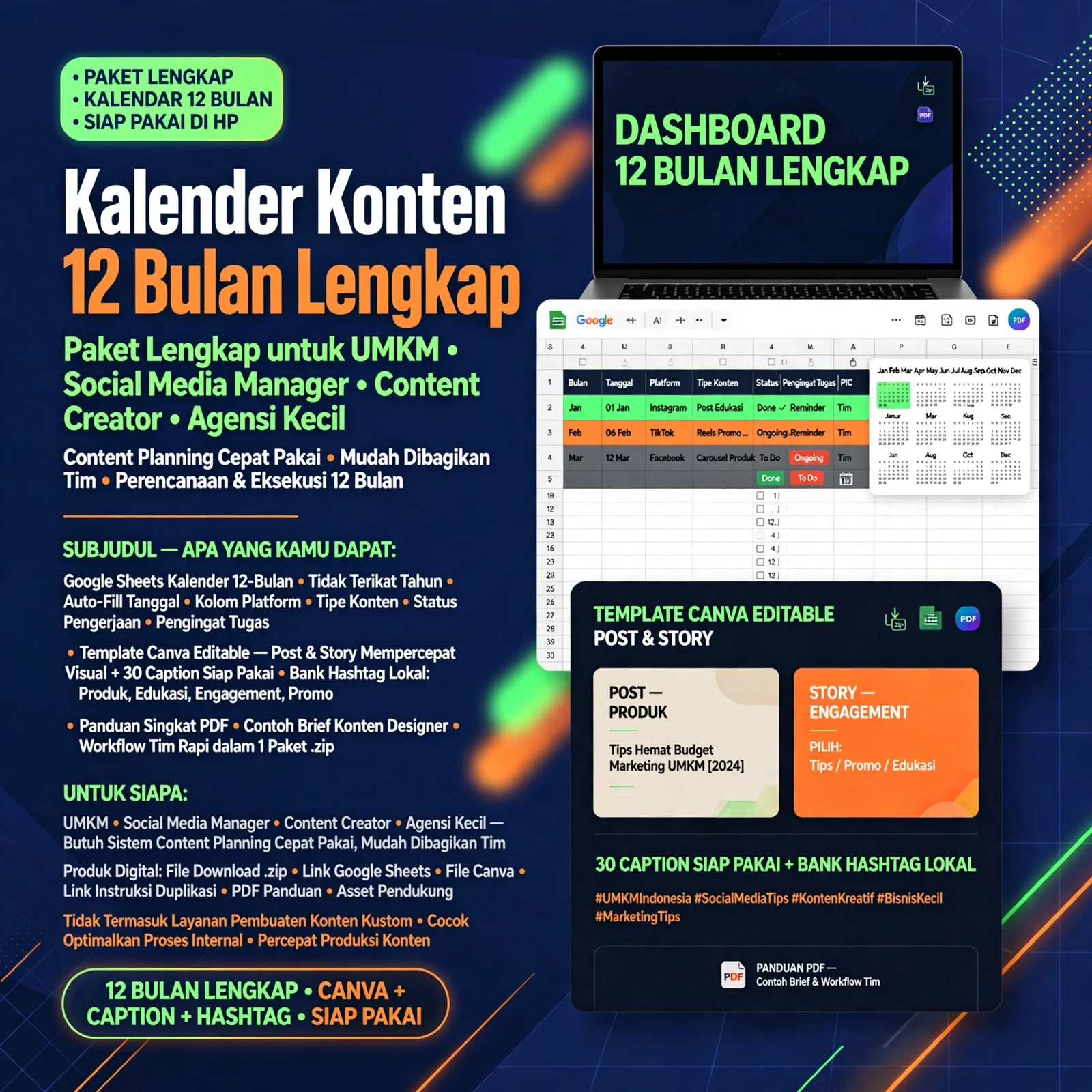 Kalender Konten 12 Bulan