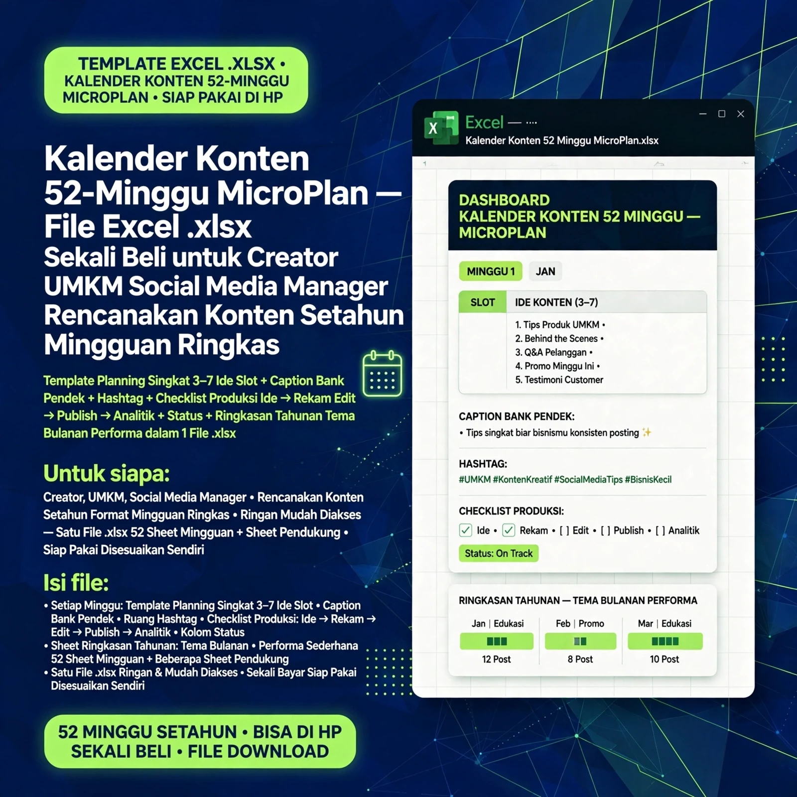 Kalender Konten 52-Minggu MicroPlan (.xlsx)
