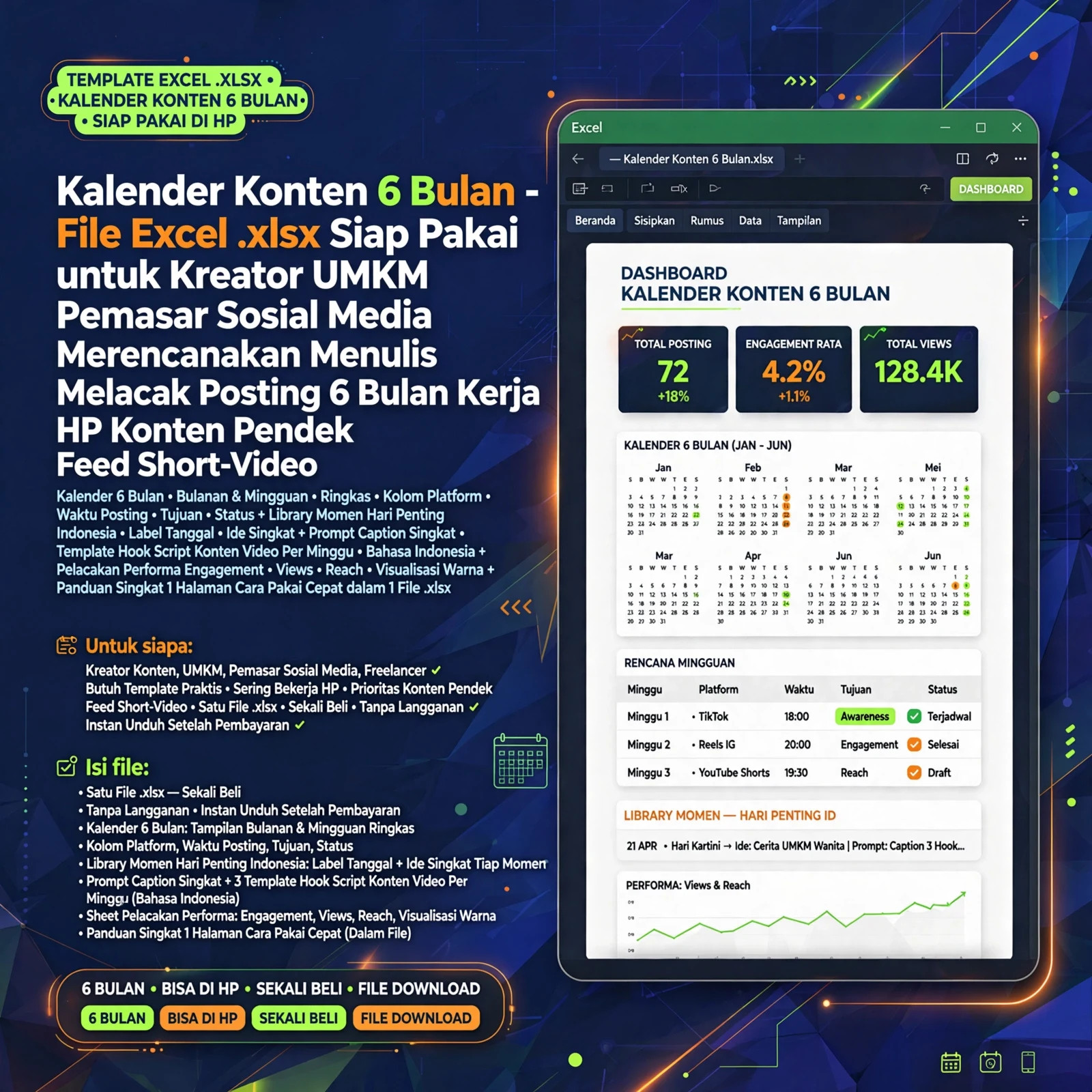 Kalender Konten 6 Bulan