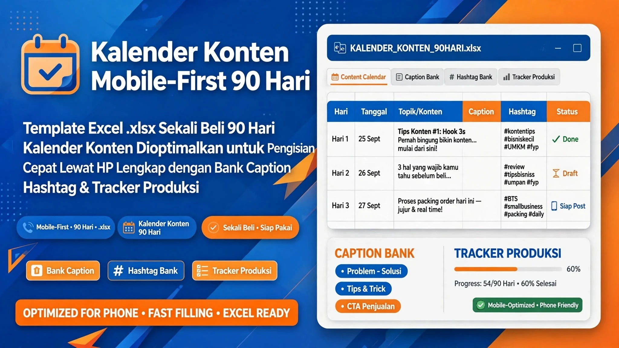 Kalender Konten Mobile-First 90 Hari