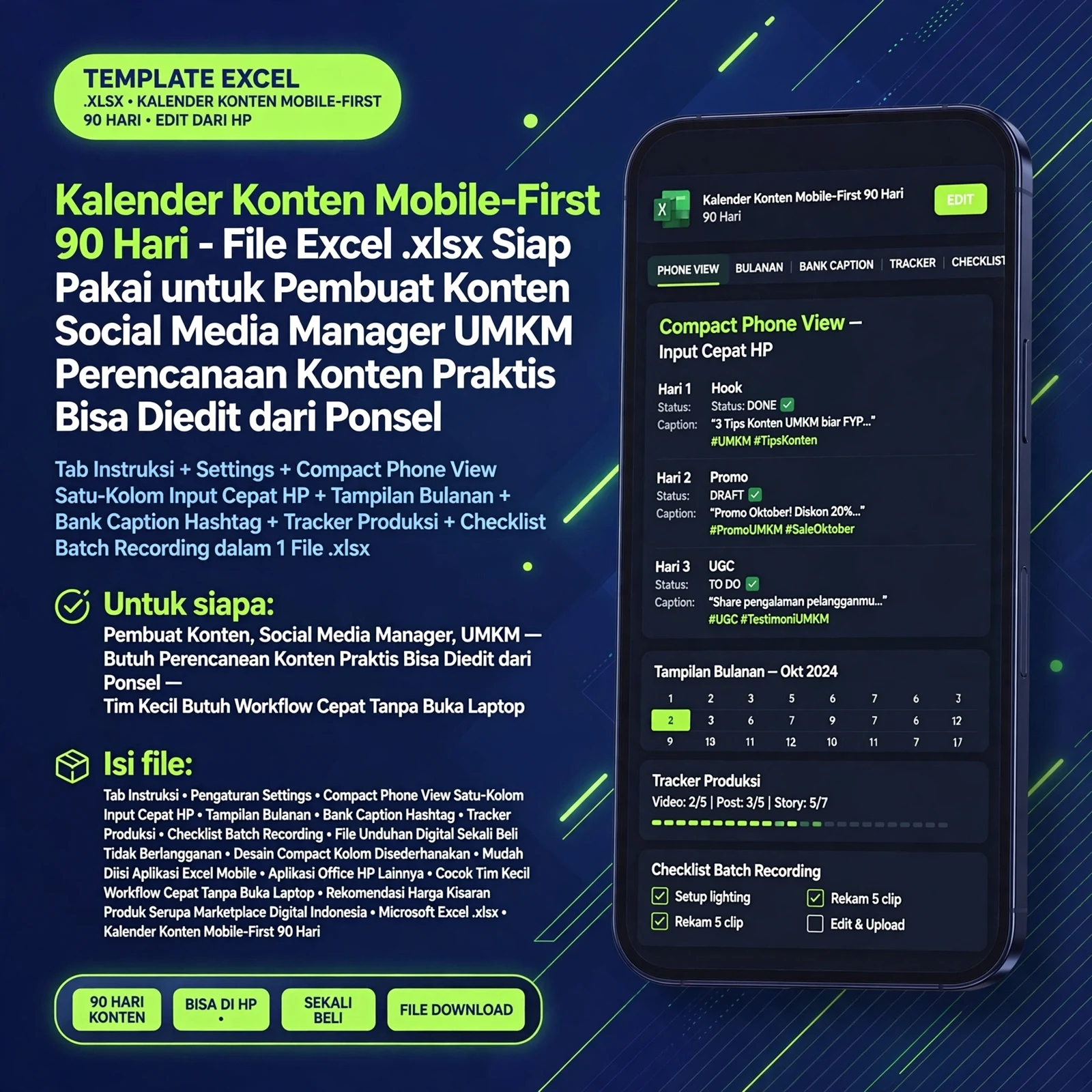 Kalender Konten Mobile-First 90 Hari