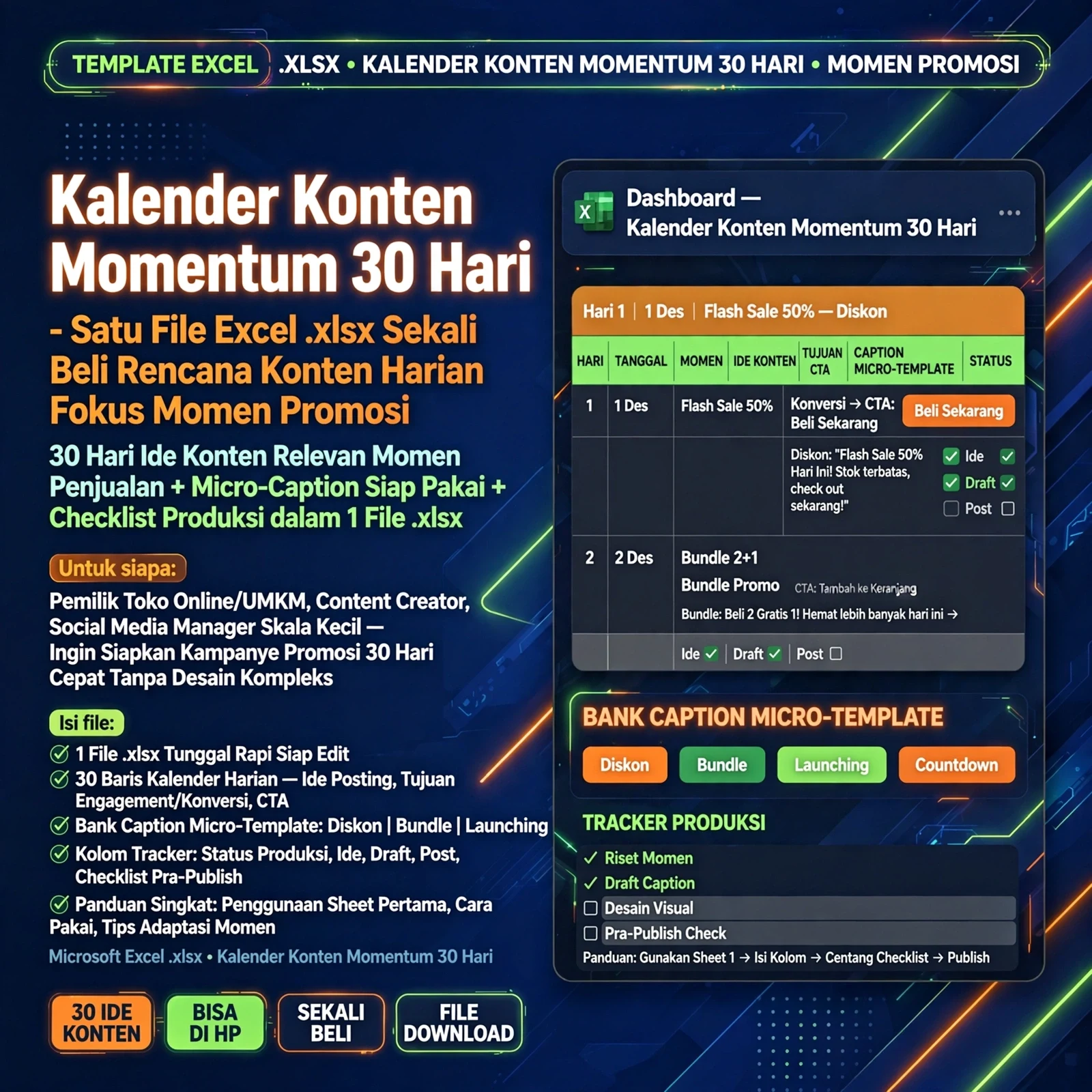 Kalender Konten Momentum 30 Hari