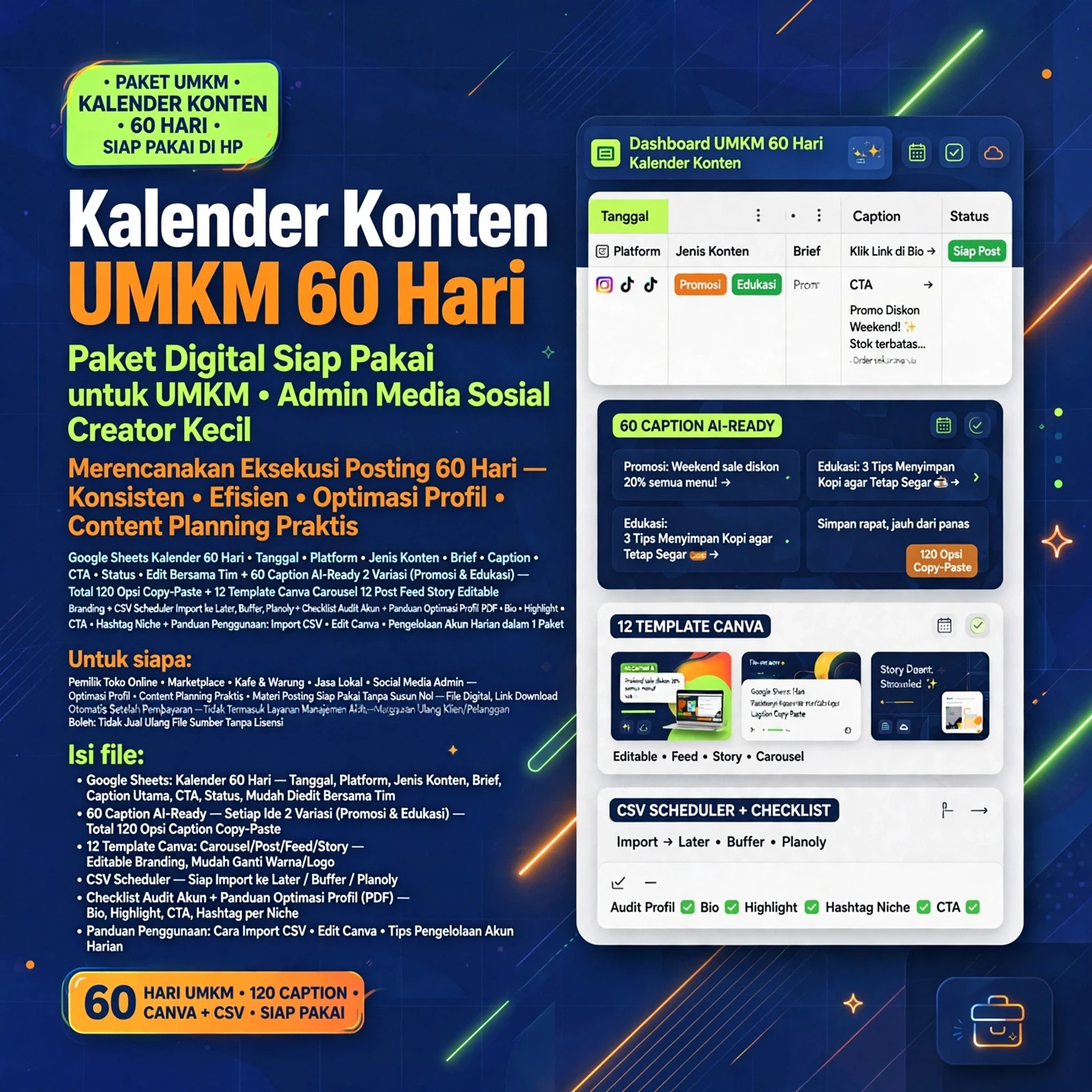 Kalender Konten UMKM 60 Hari