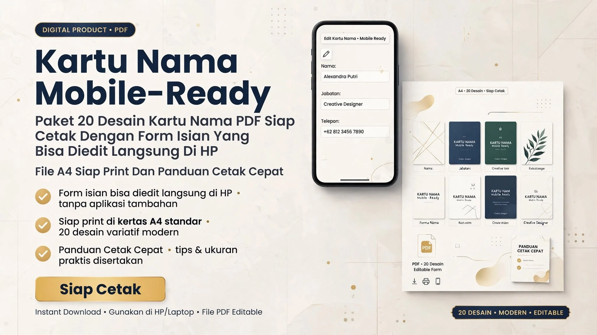 Kartu Nama Mobile-Ready