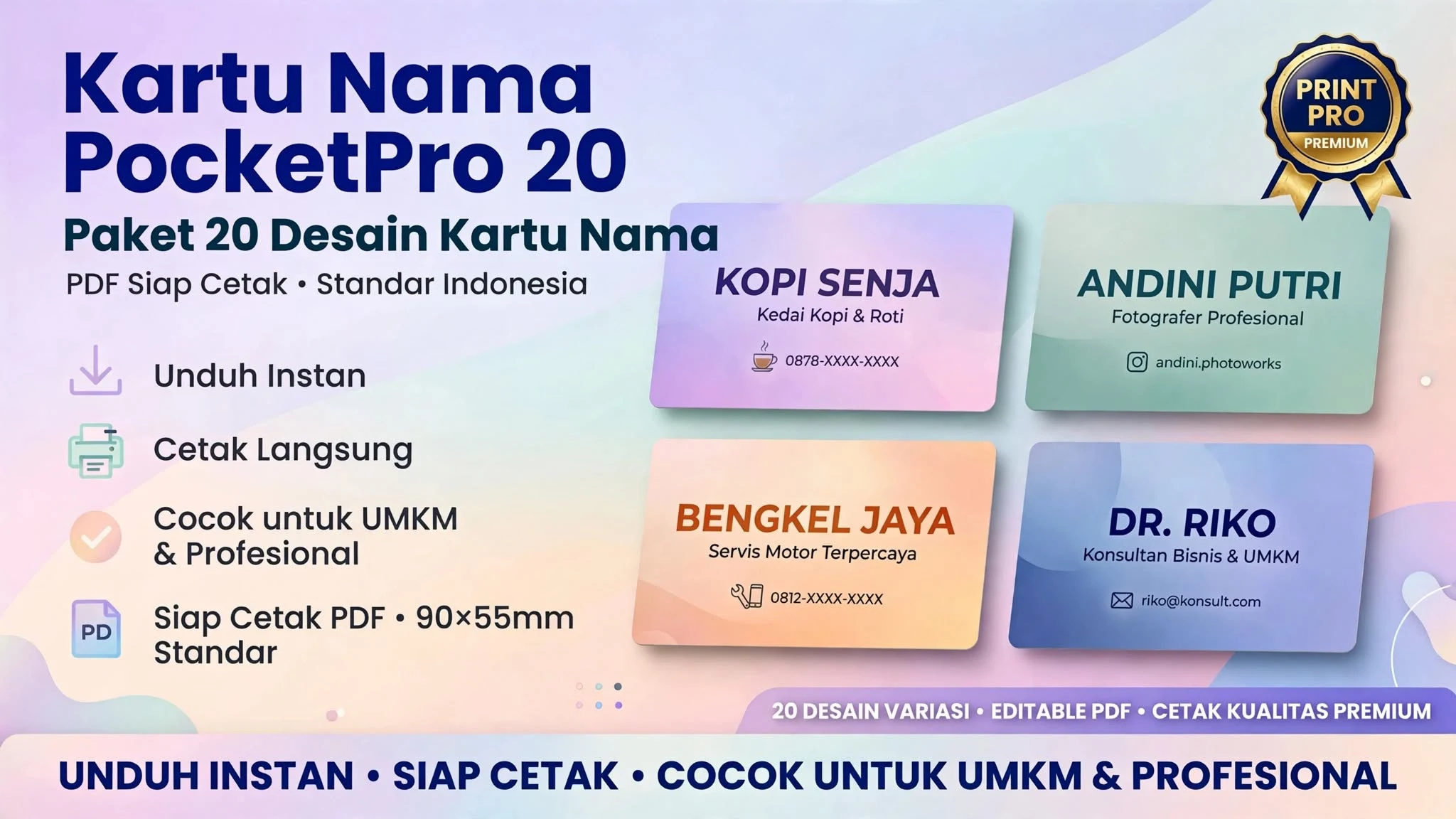 Kartu Nama PocketPro 20
