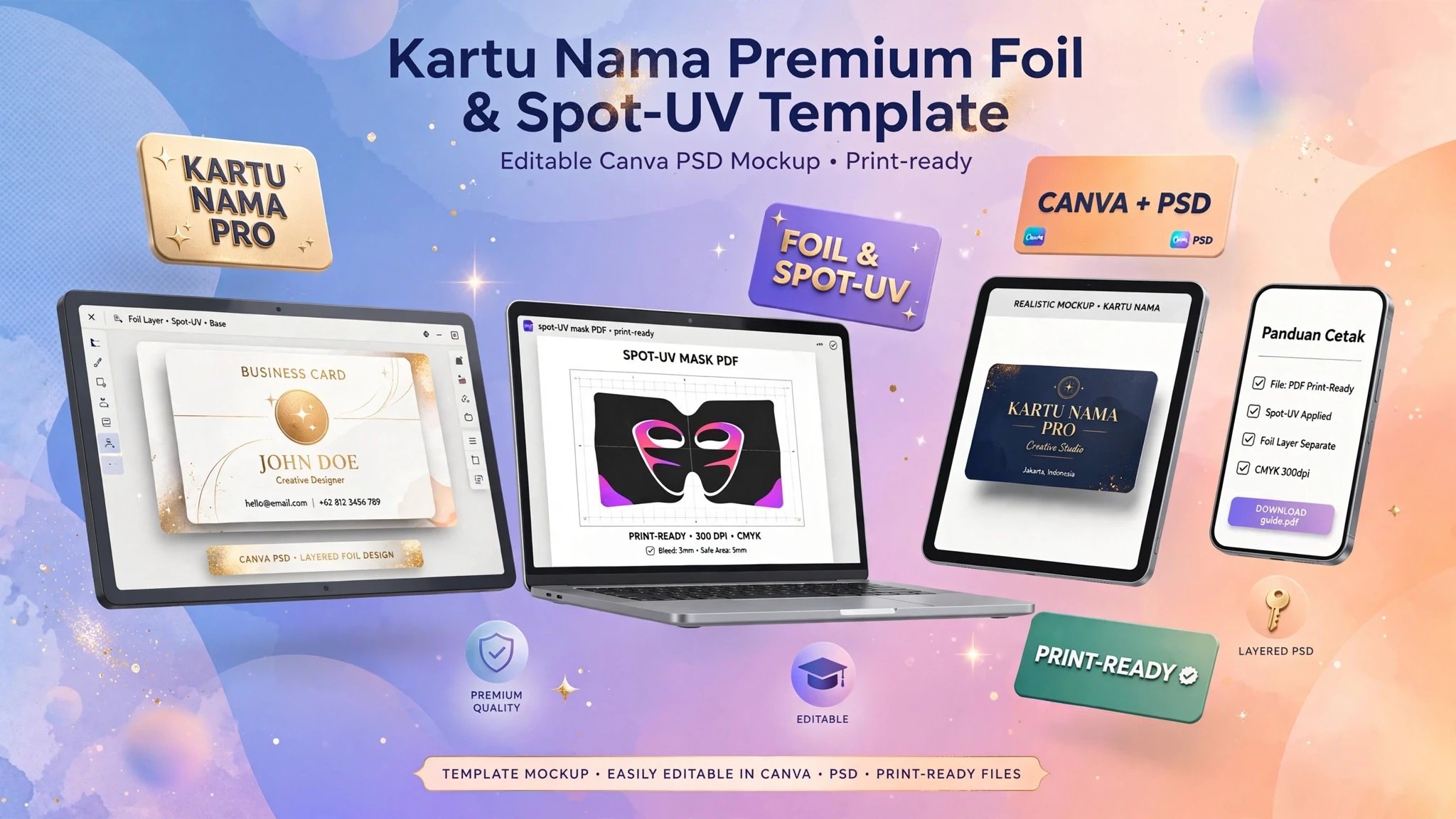 Kartu Nama Premium Foil & Spot-UV