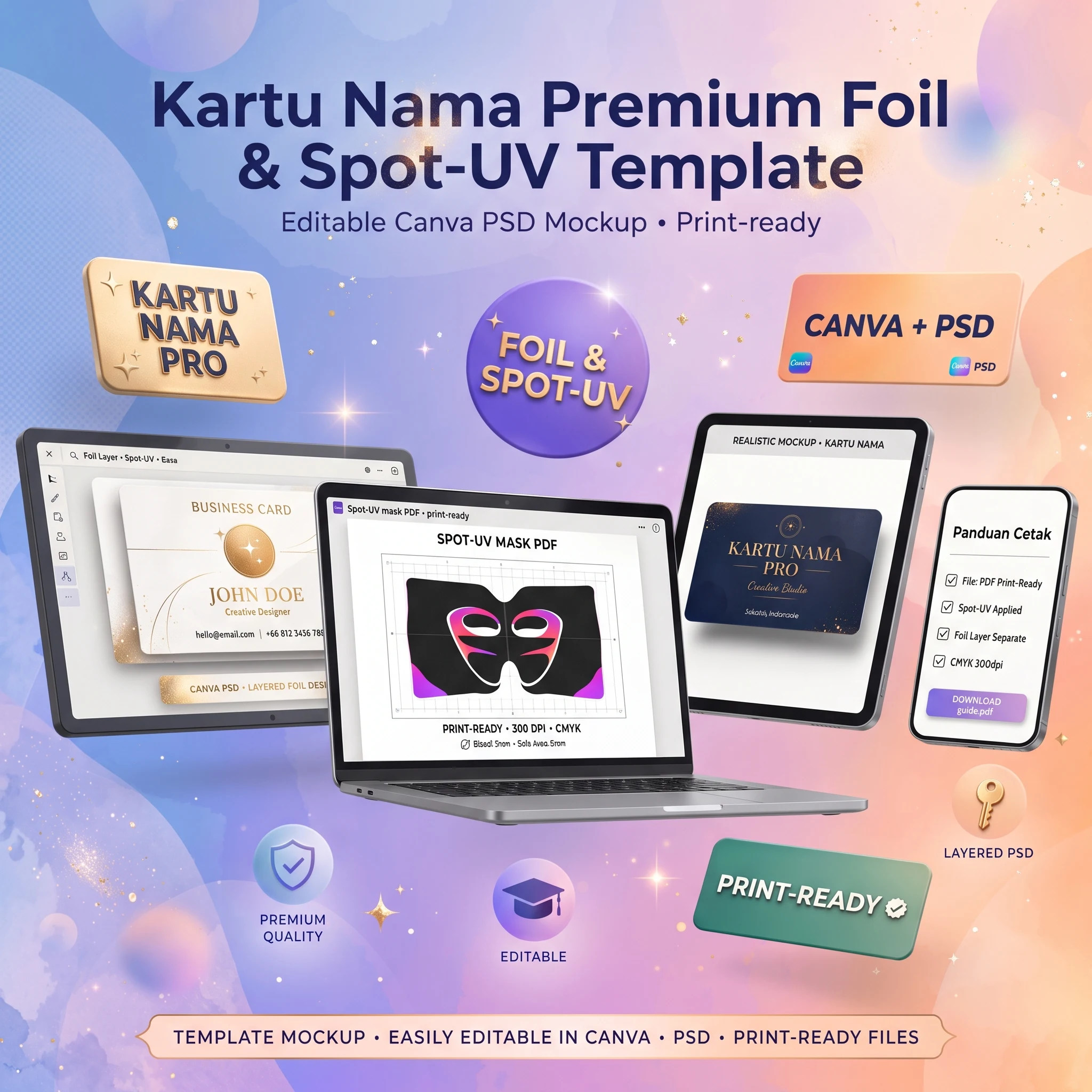 Kartu Nama Premium Foil & Spot-UV - foto 1