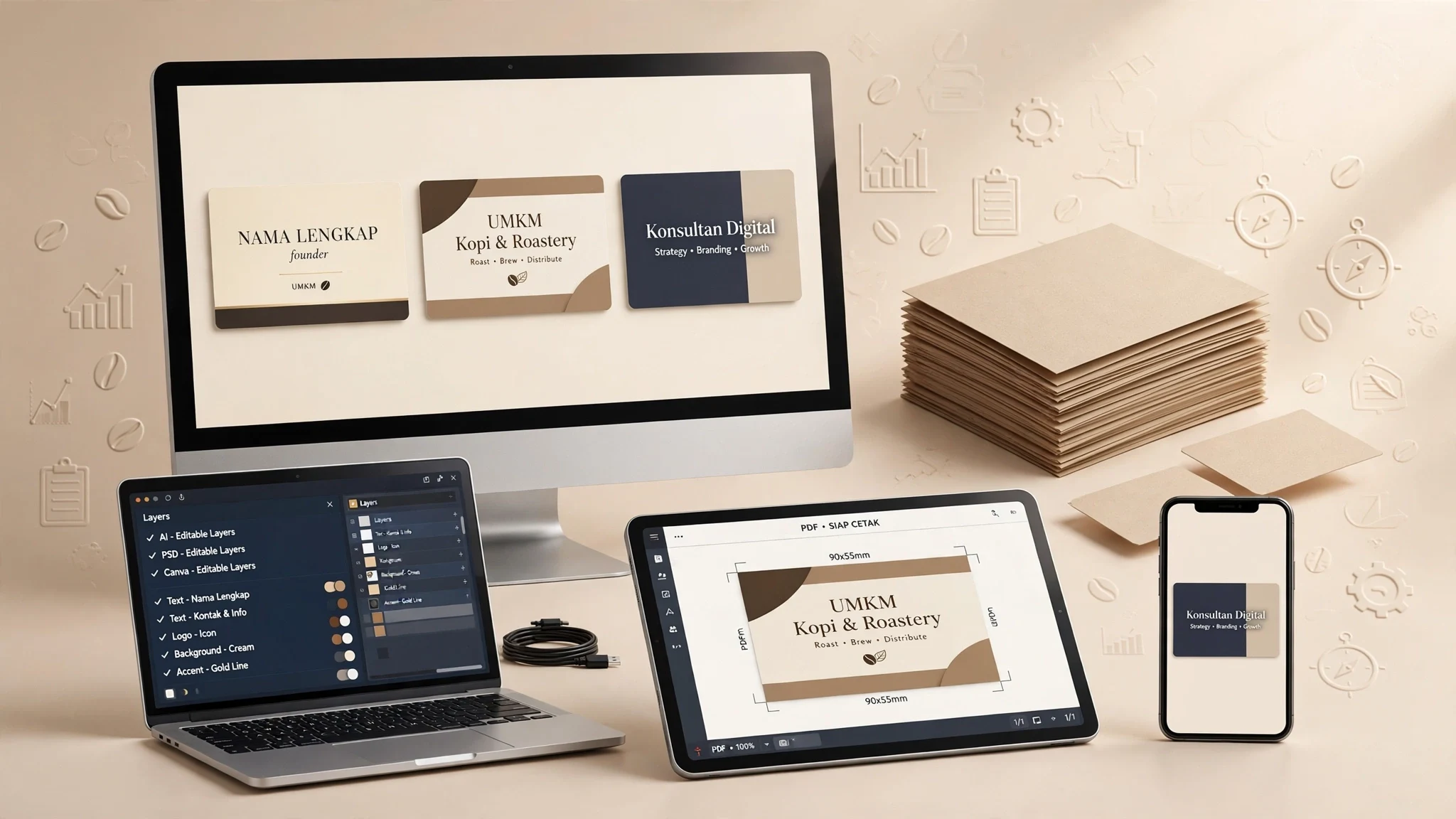 Kartu Nama Premium + Personalisasi 1x