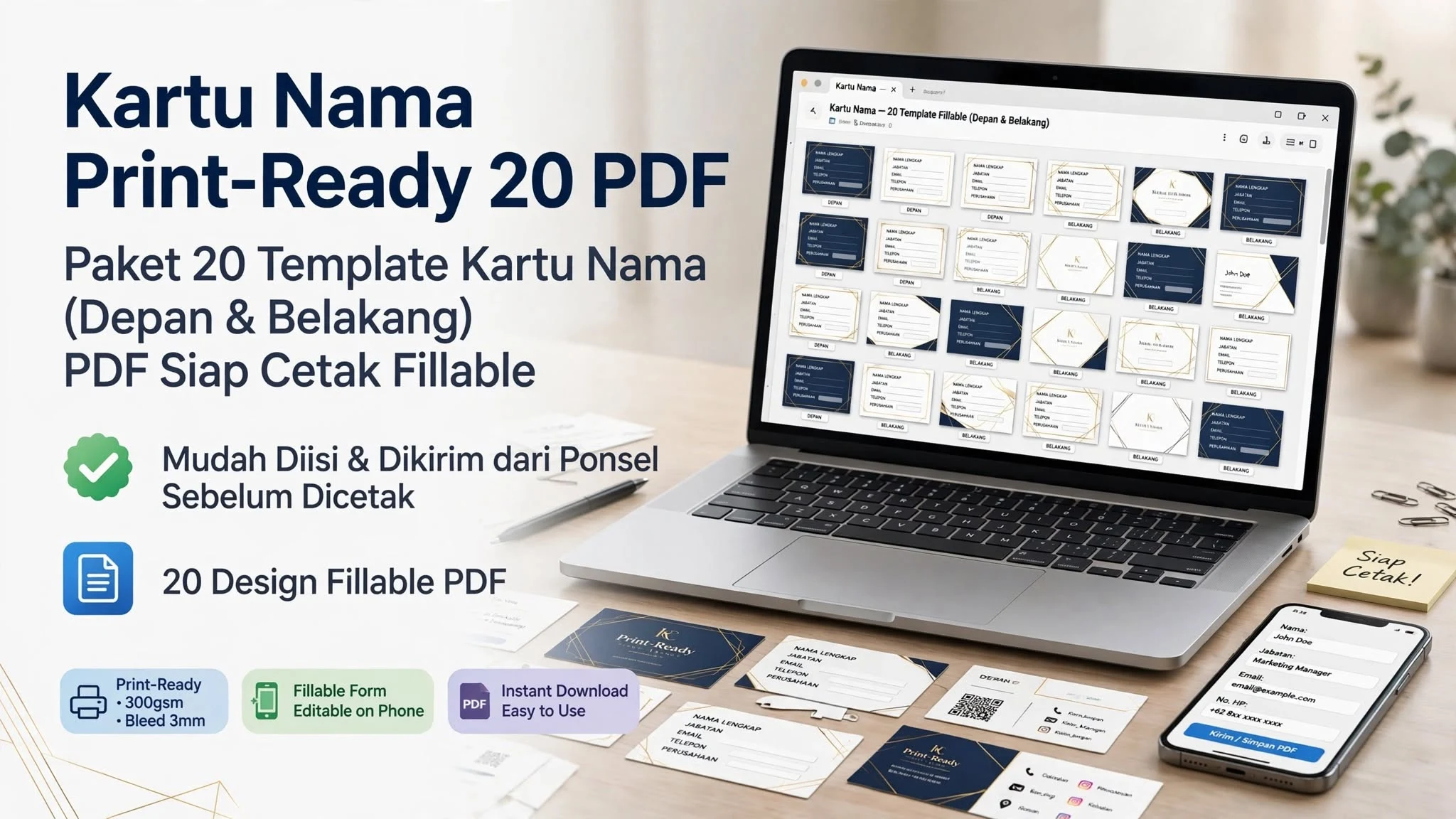 Kartu Nama Print-Ready 20 PDF