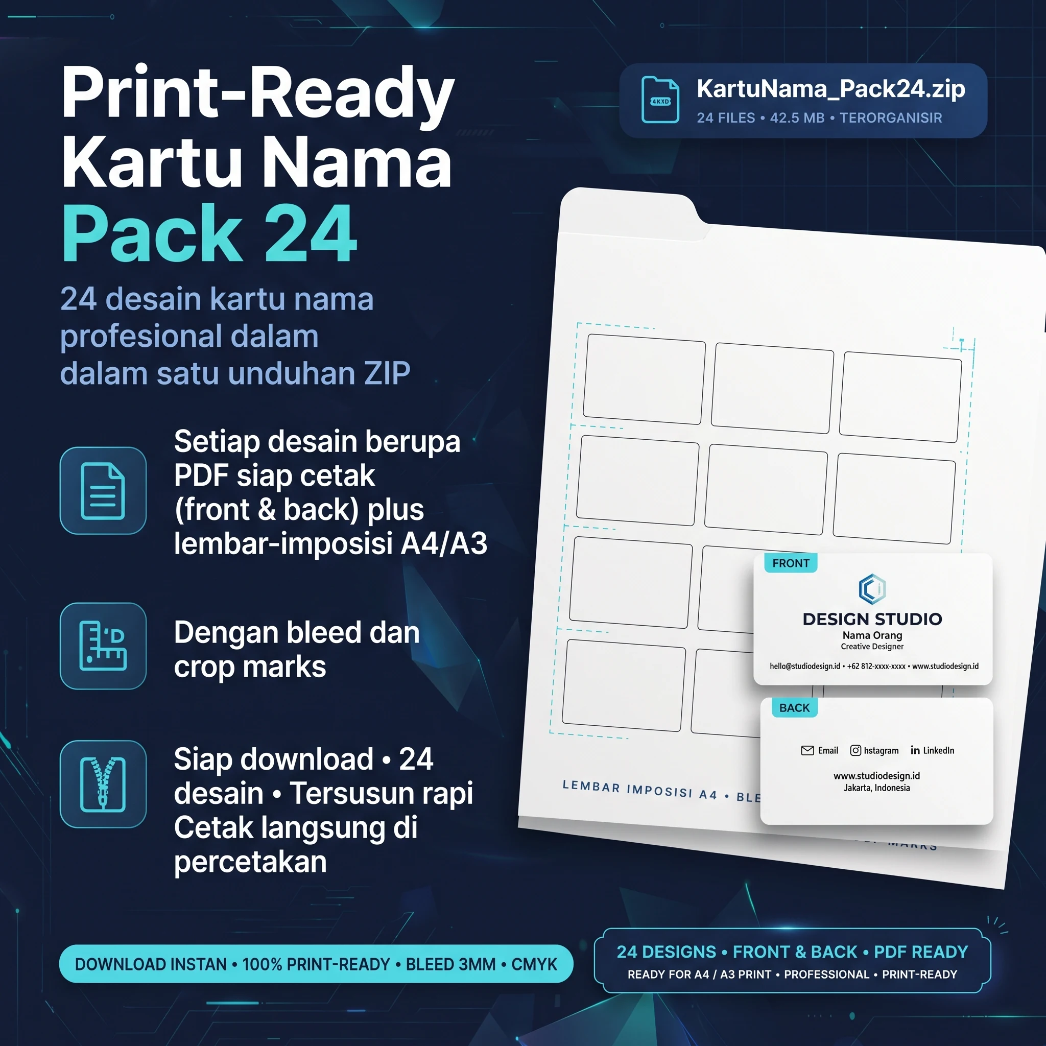Print-Ready Kartu Nama Pack 24 - foto 1