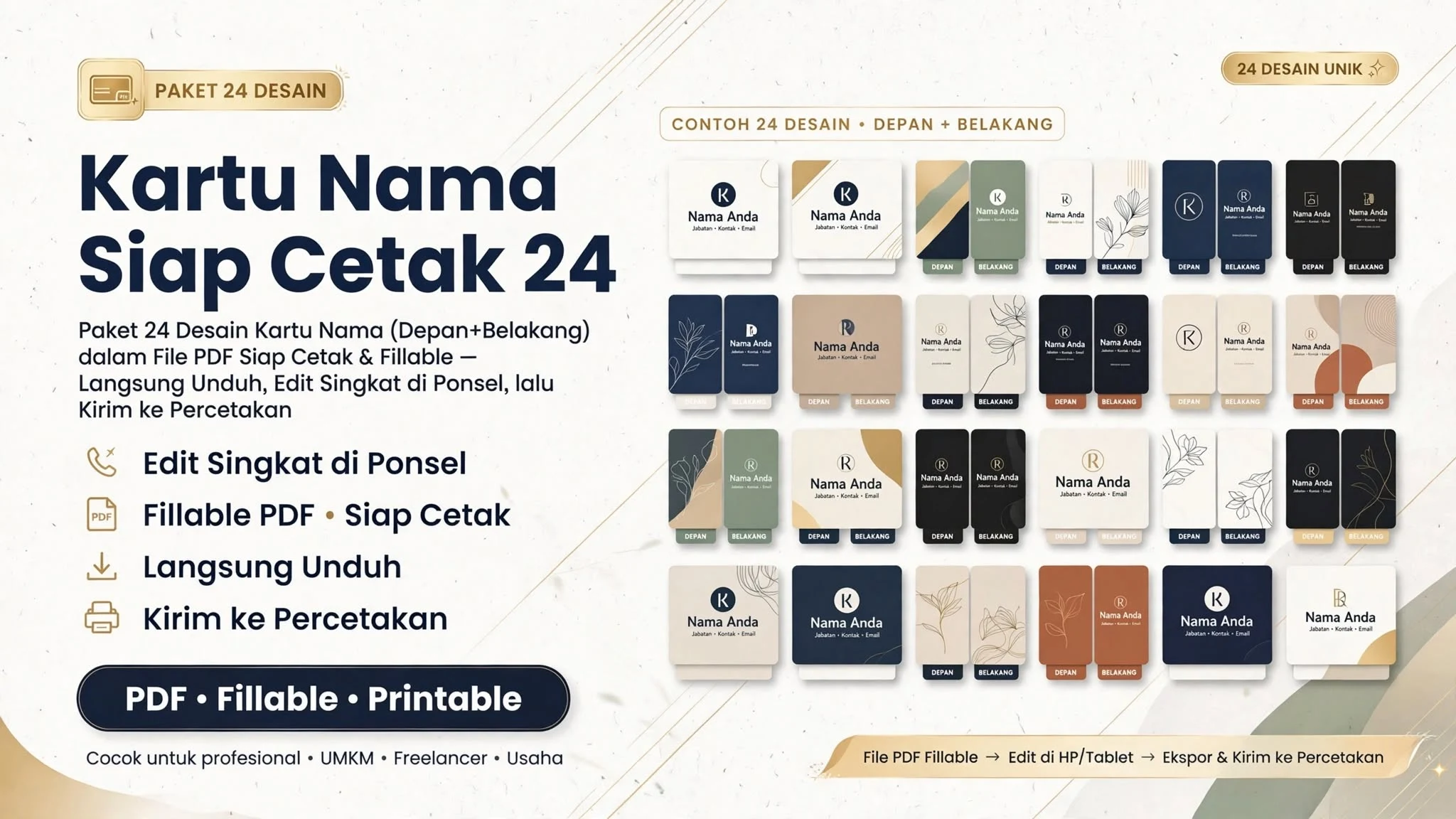 Kartu Nama Siap Cetak 24