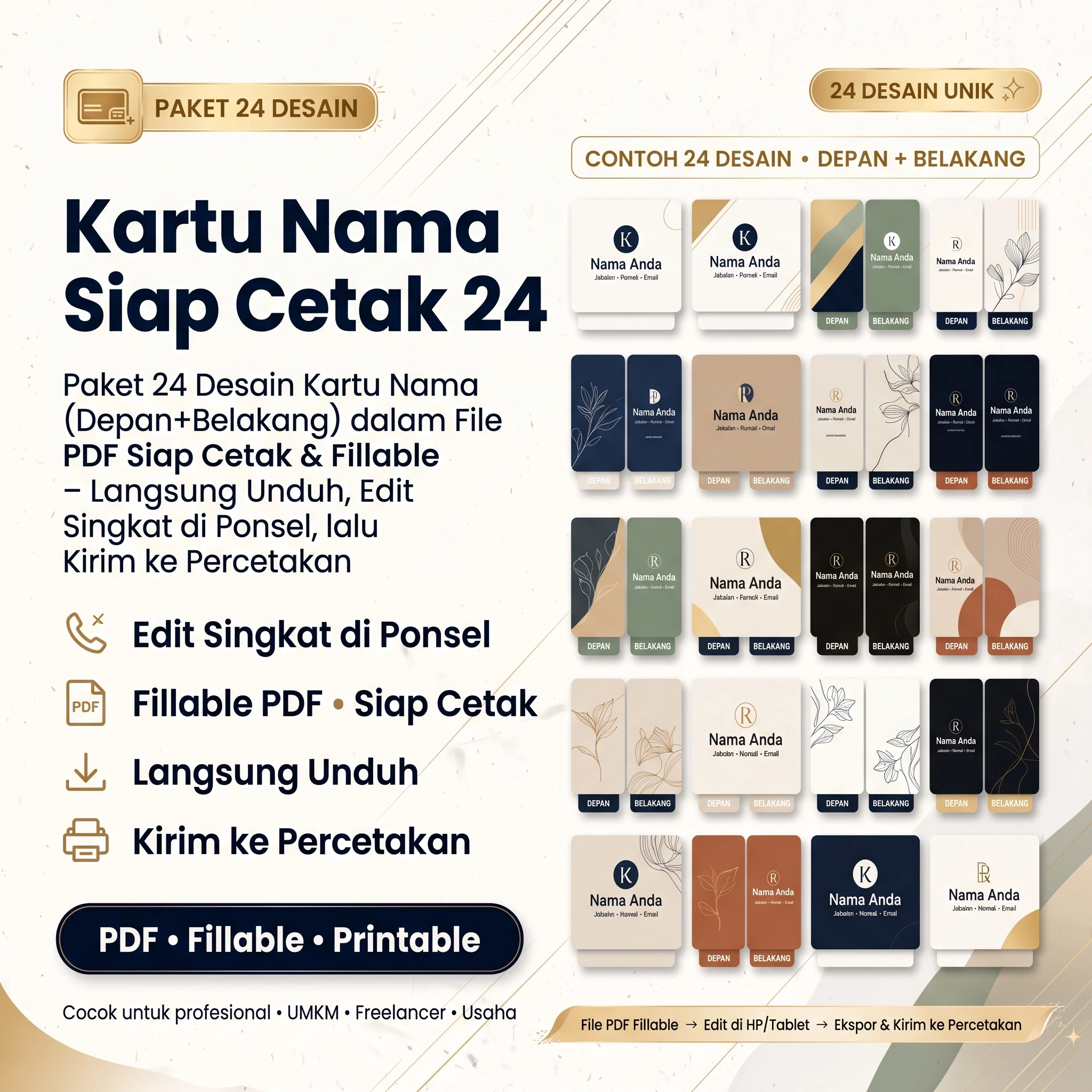 Kartu Nama Siap Cetak 24
