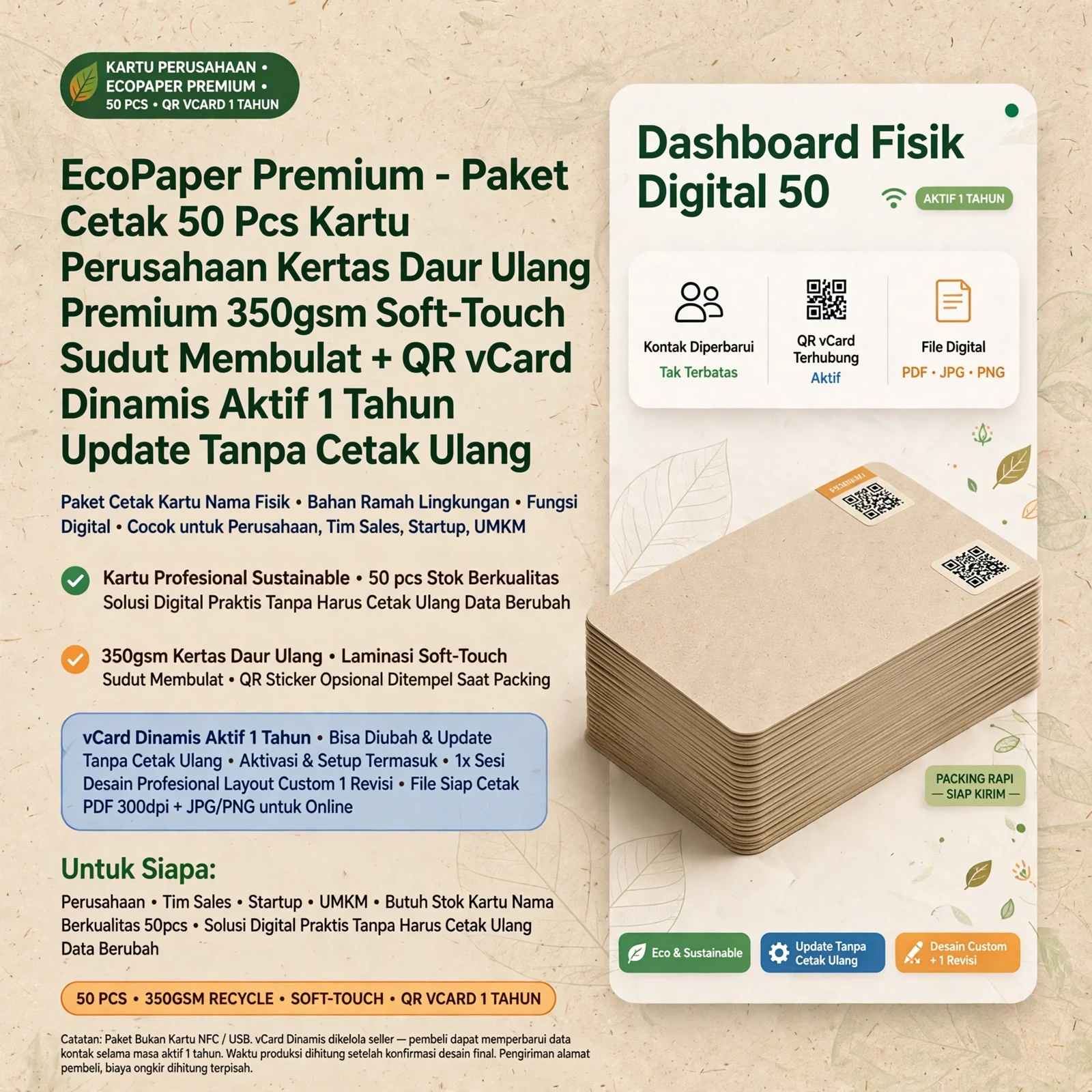 Kartu Perusahaan EcoPaper Premium