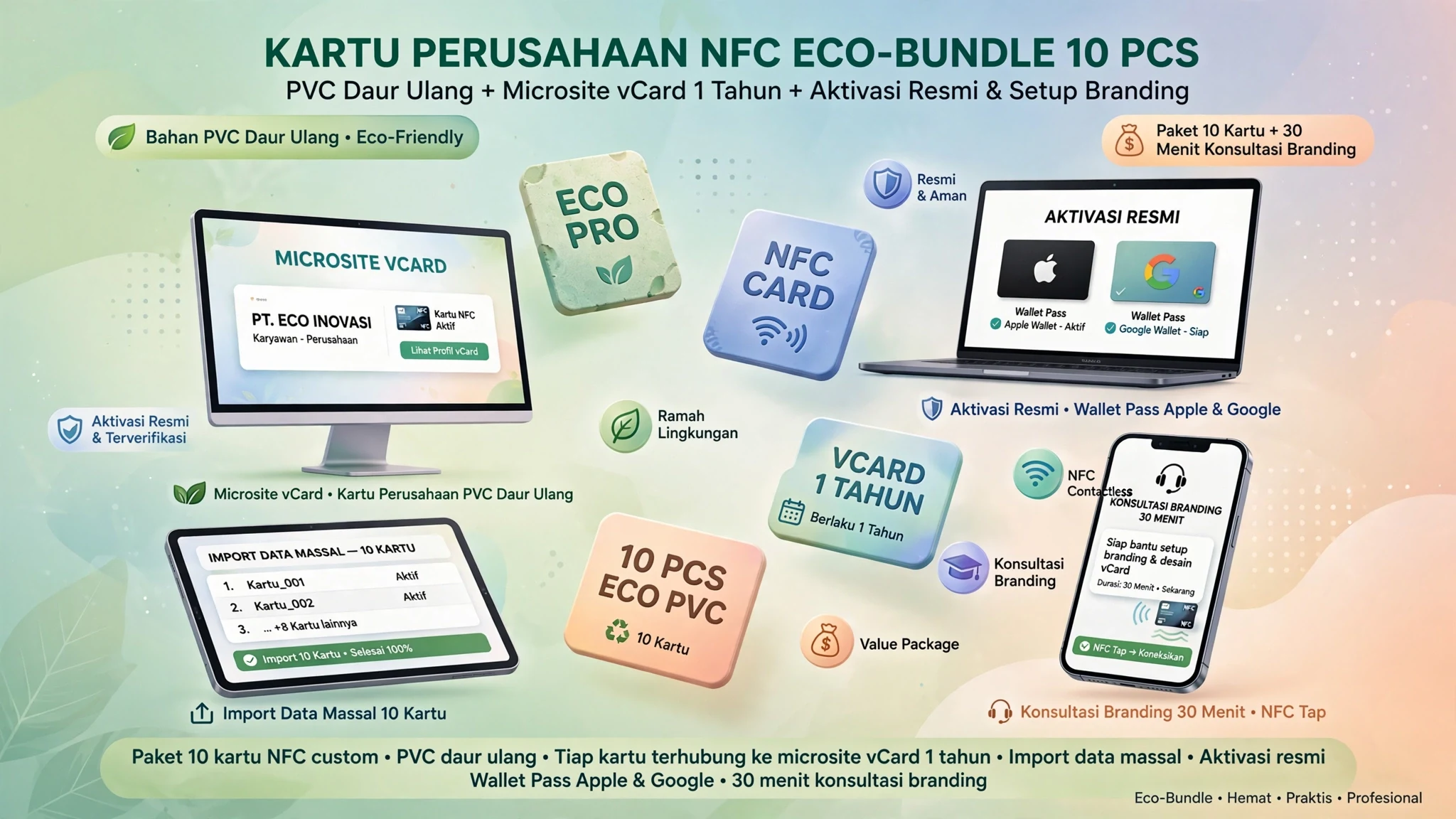 Kartu Perusahaan NFC Eco-Bundle