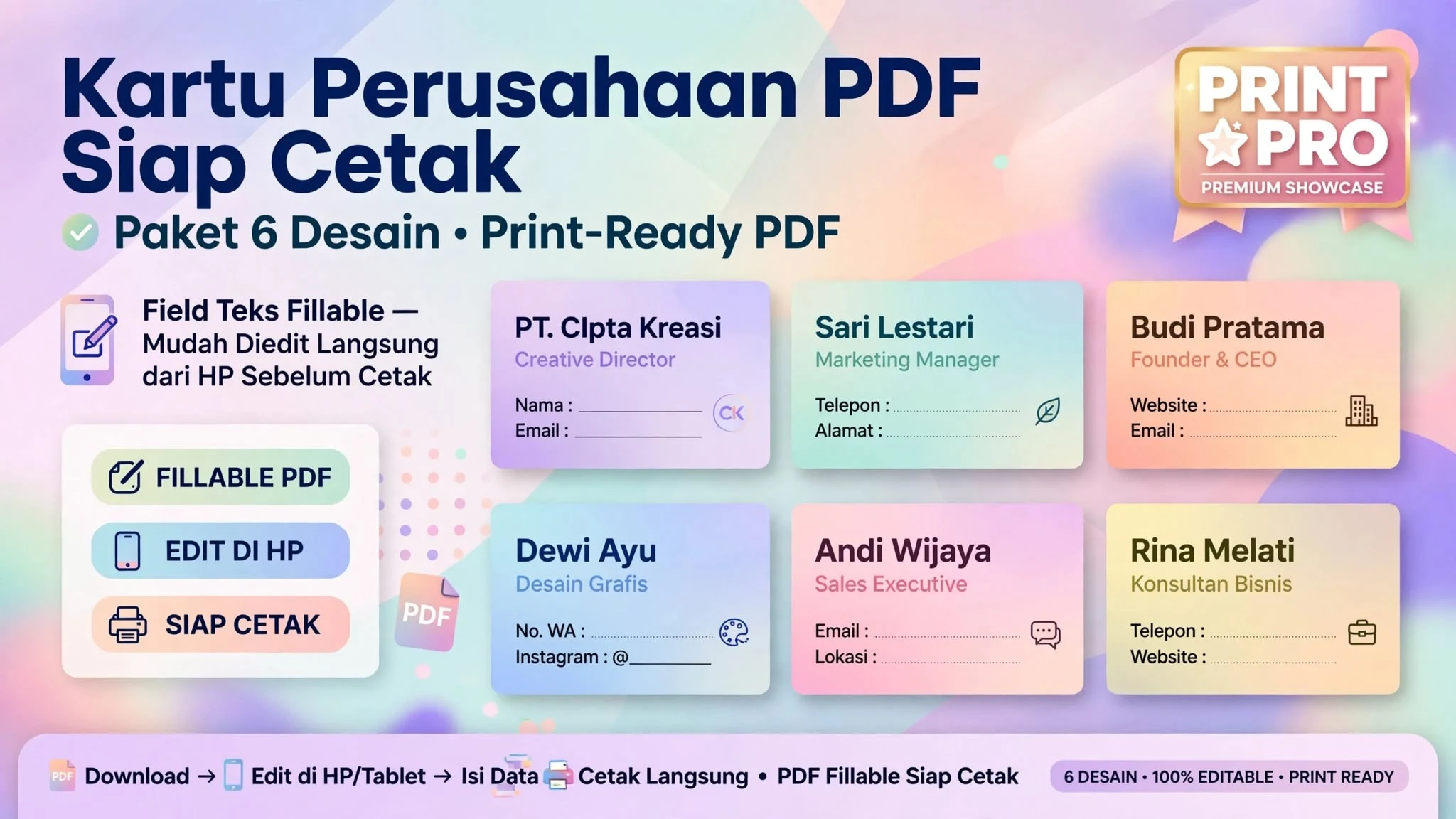 Kartu Perusahaan PDF Siap Cetak