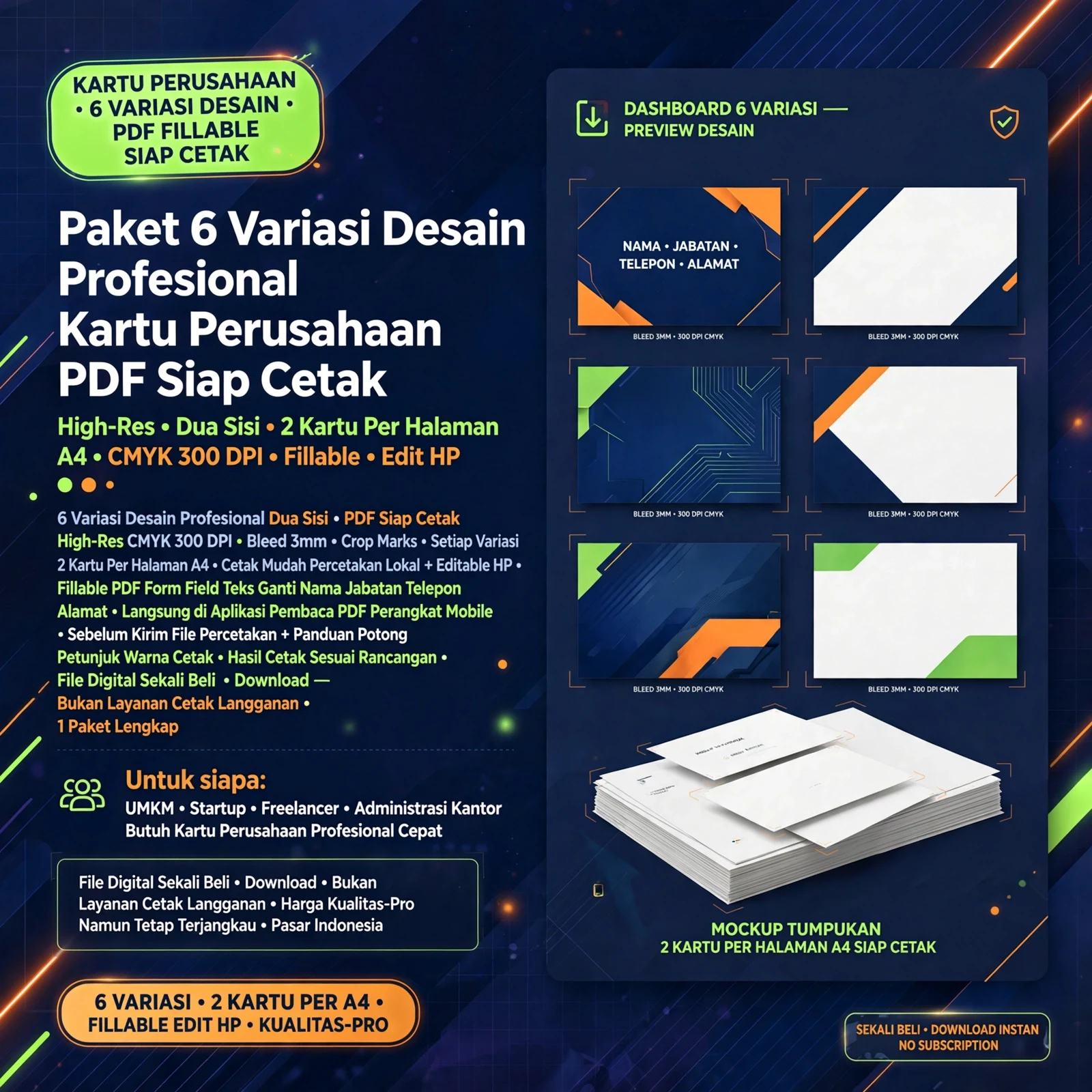 Kartu Perusahaan PDF Siap Cetak