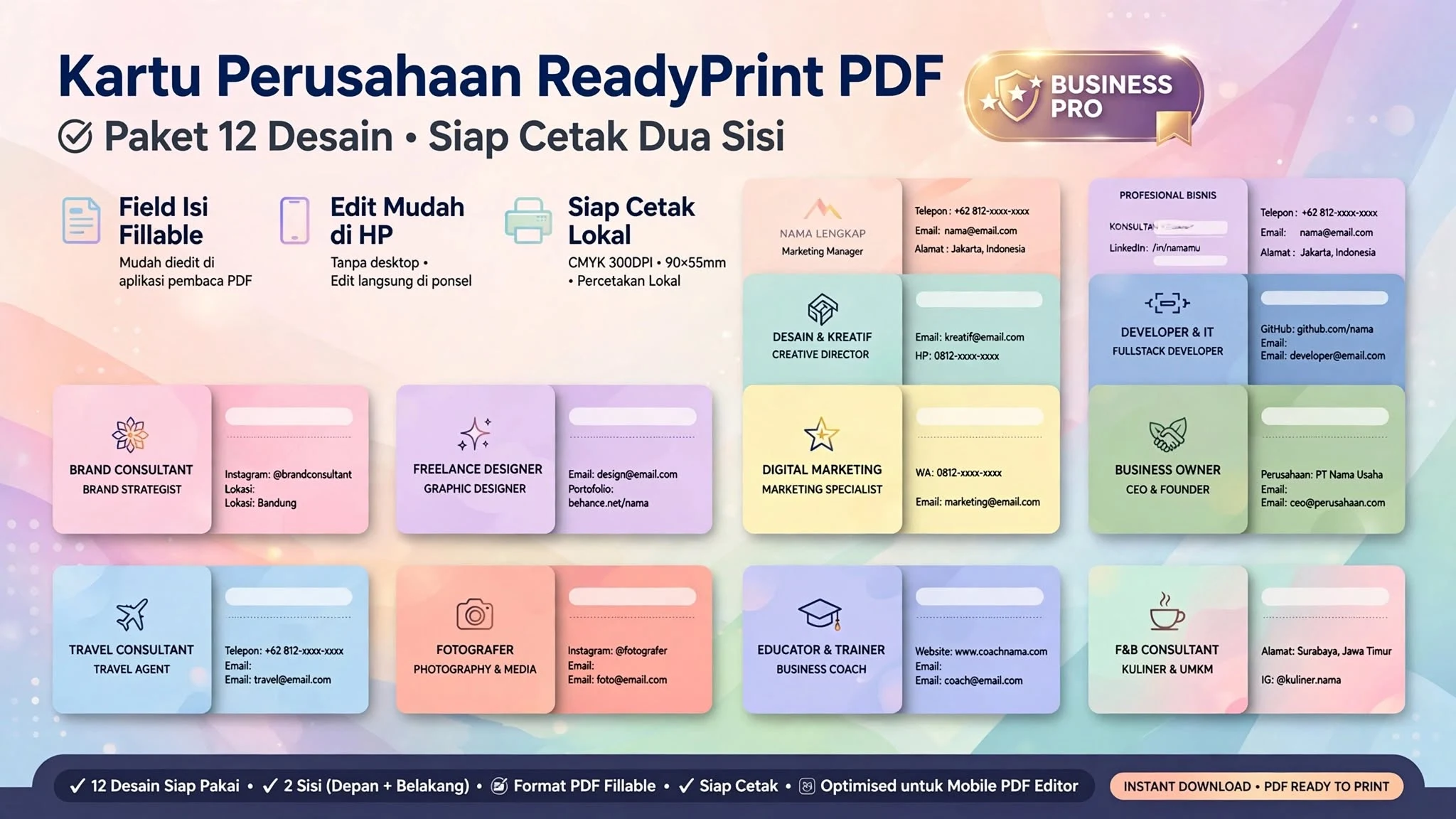 Kartu Perusahaan ReadyPrint PDF