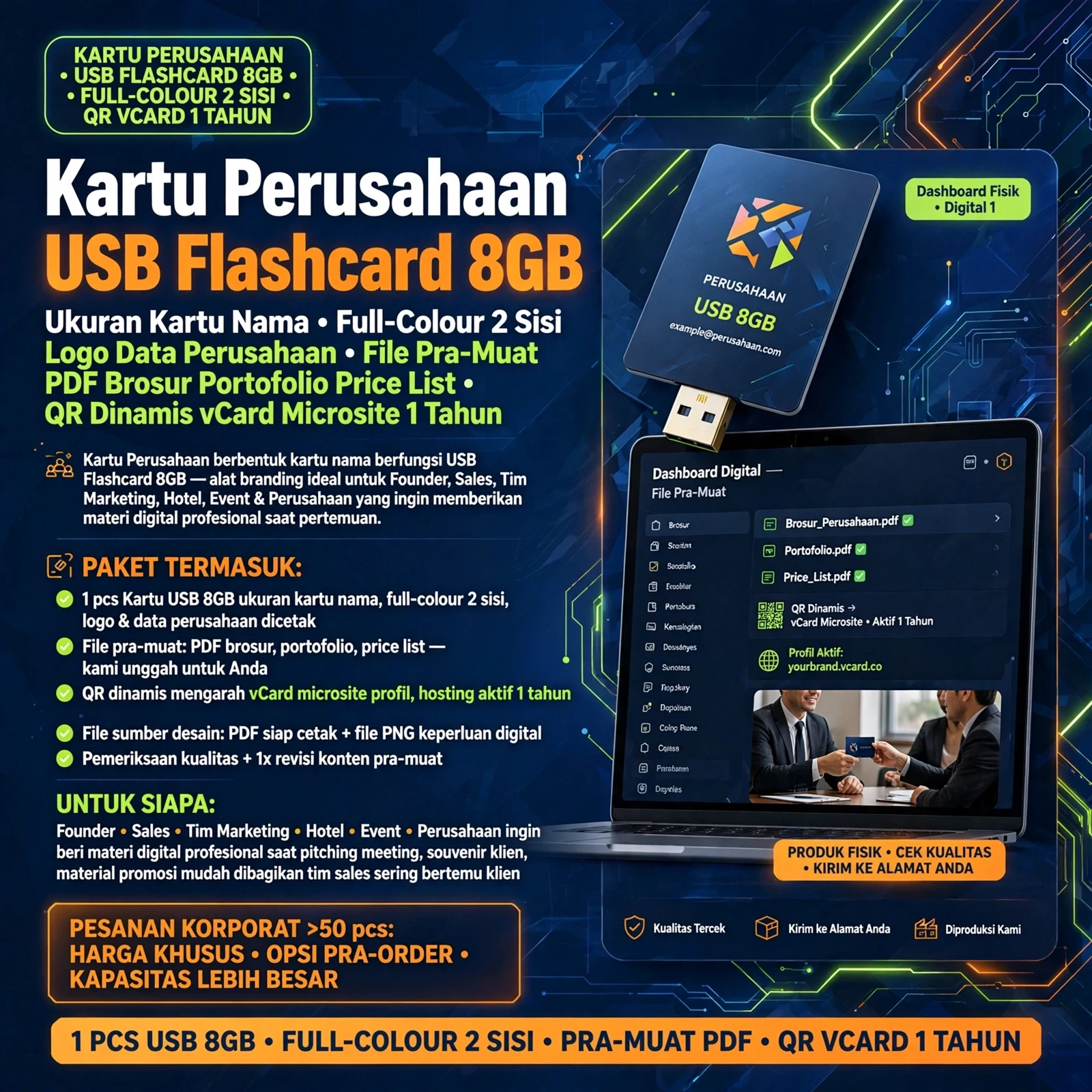 Kartu USB Bisnis Custom 8GB