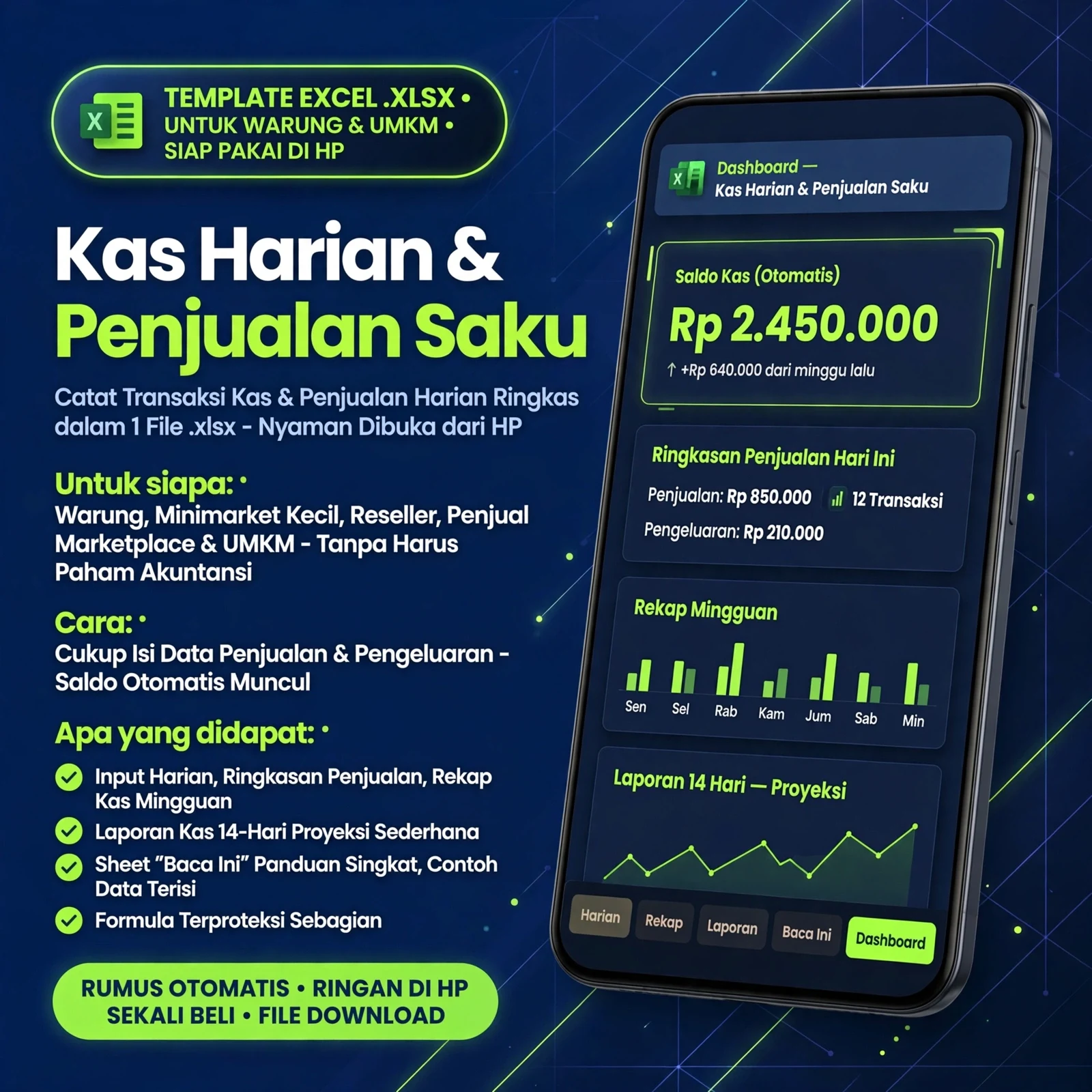 Kas Harian & Penjualan Saku