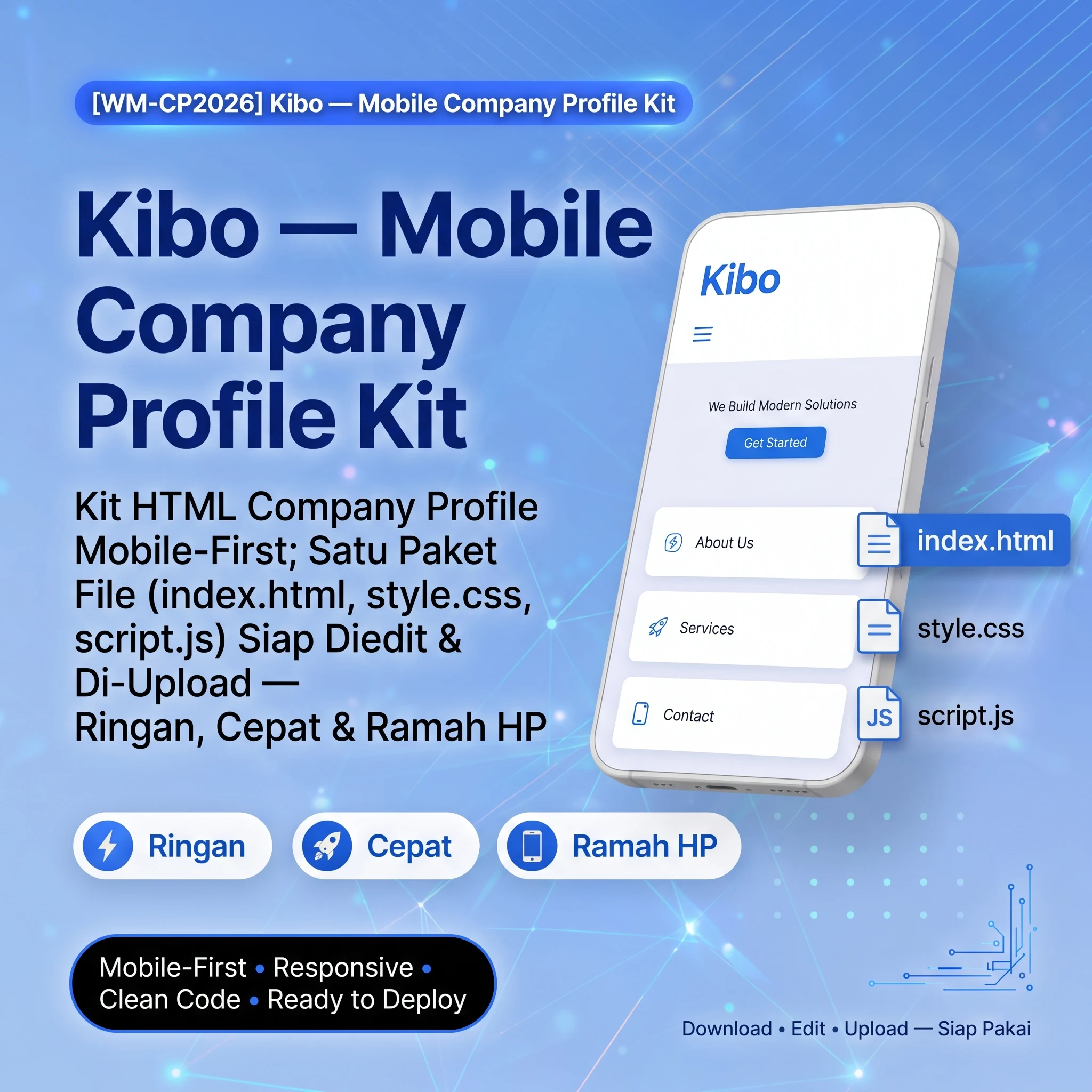 [WM-CP2026] Kibo — Mobile Company Profile Kit - foto 1