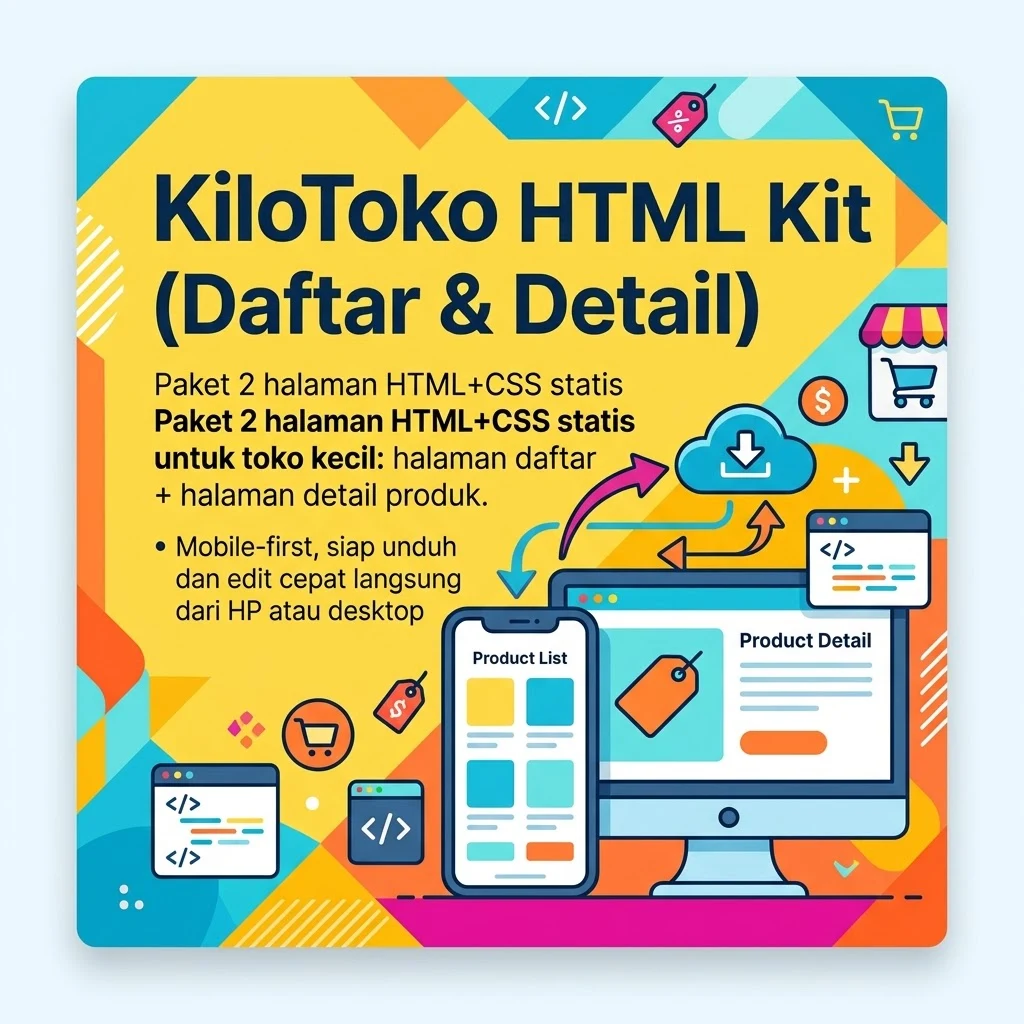 KiloToko HTML Kit (Daftar & Detail)
