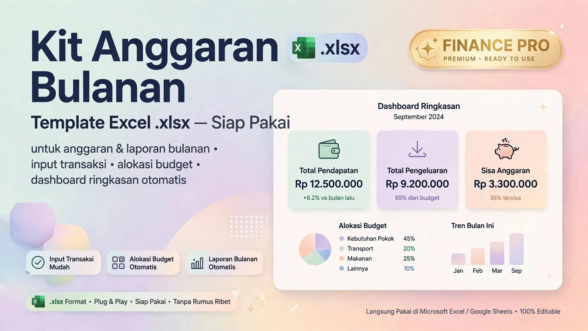 Kit Anggaran Bulanan (Excel .xlsx)