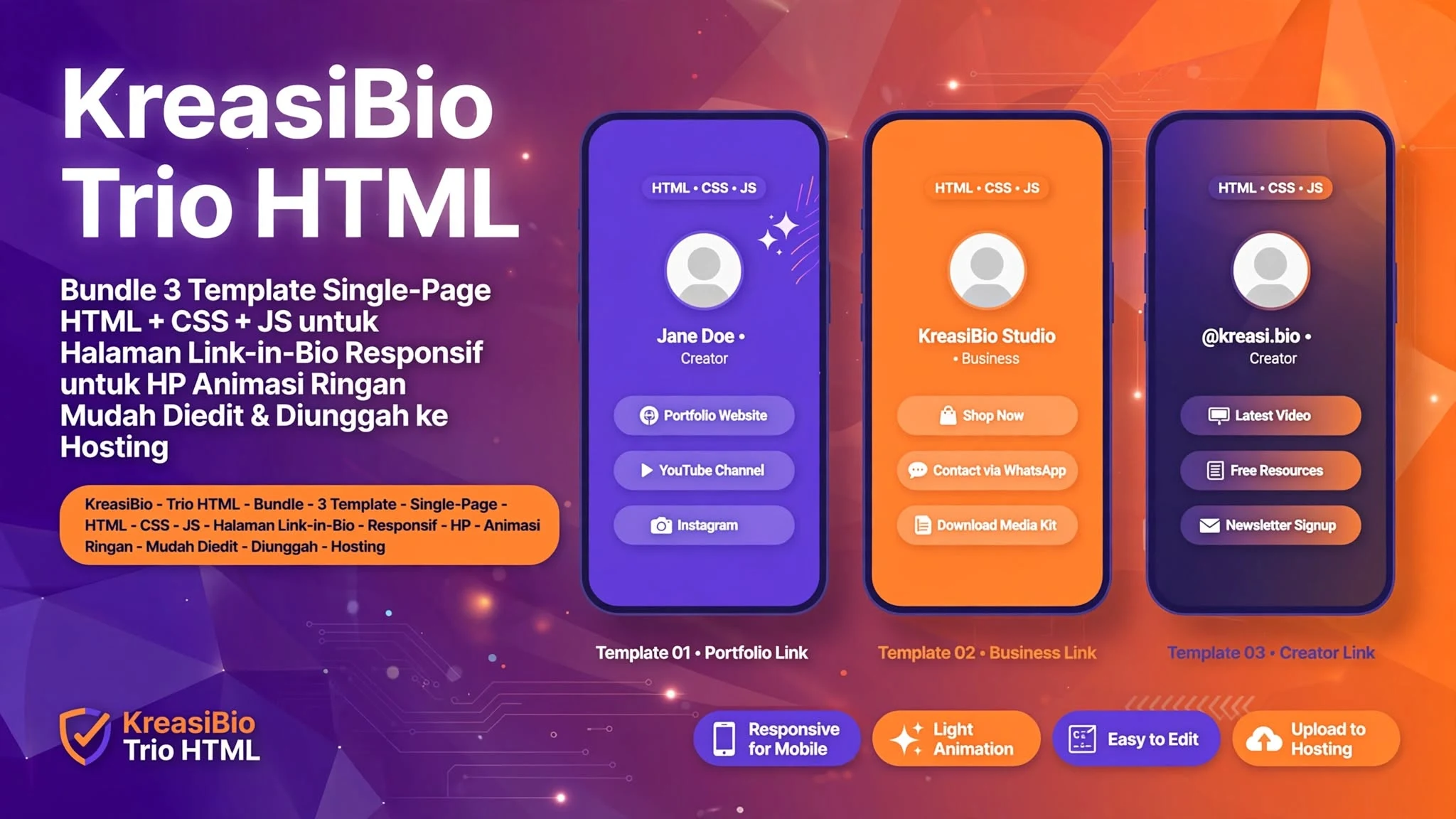 KreasiBio Trio HTML