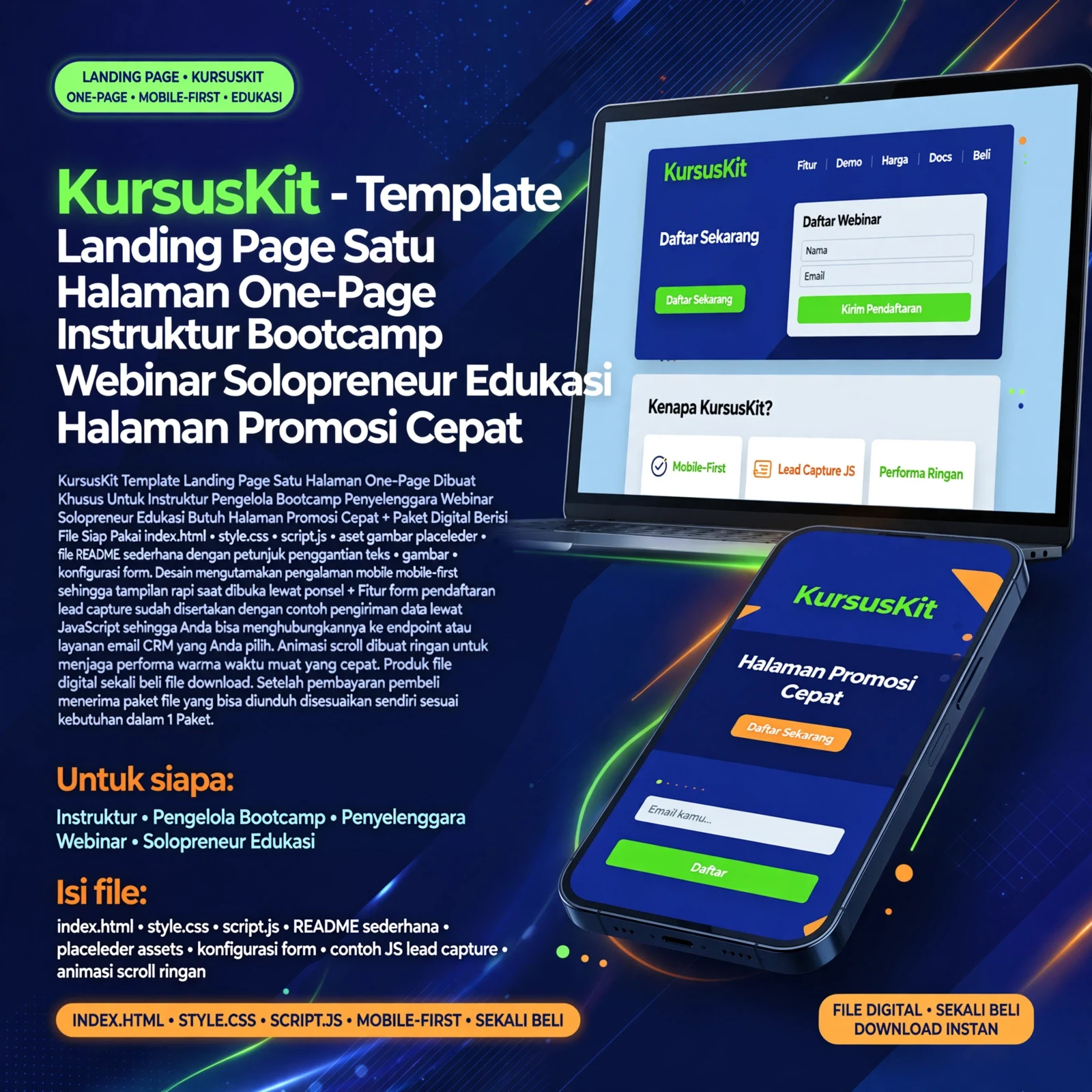KursusKit — Landing Page Kursus & Webinar
