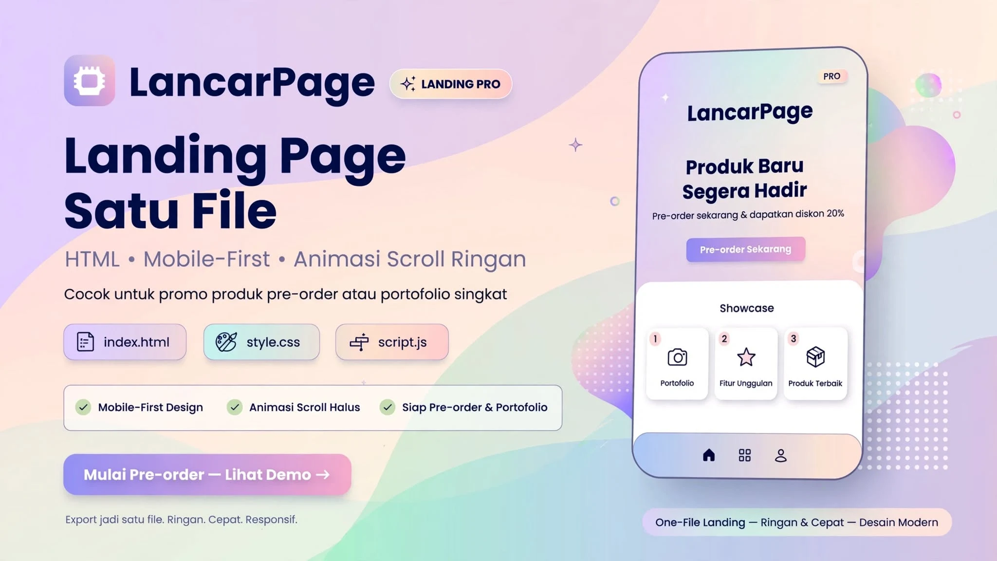 LancarPage — Landing HTML Mobile