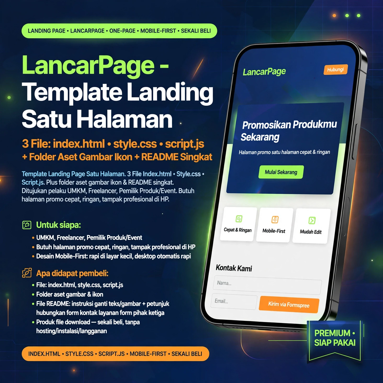 LancarPage — Landing HTML Mobile