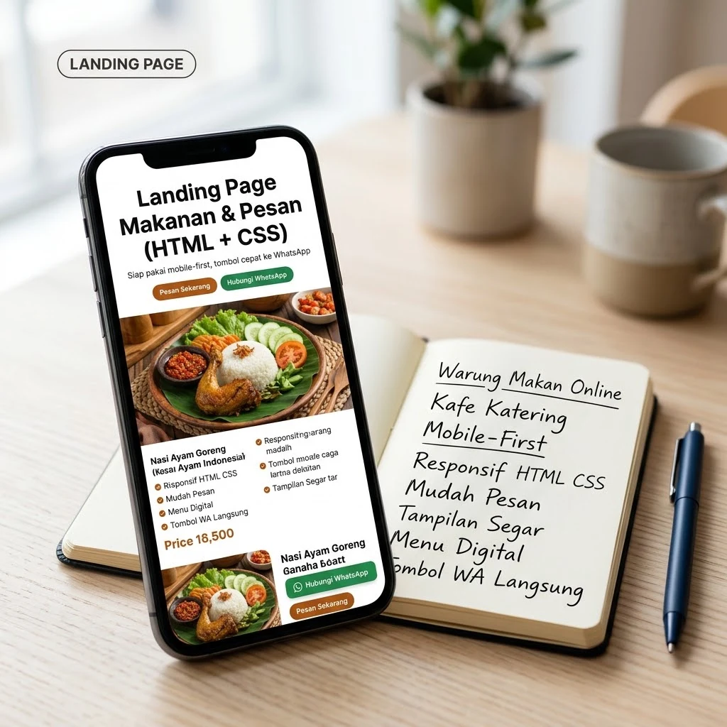 Landing Page Makanan & Pesan (HTML + CSS)