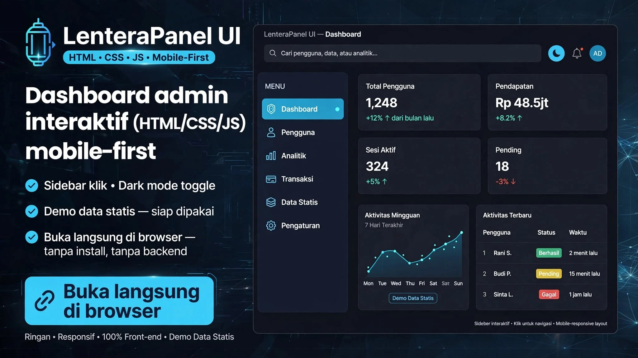 LenteraPanel UI