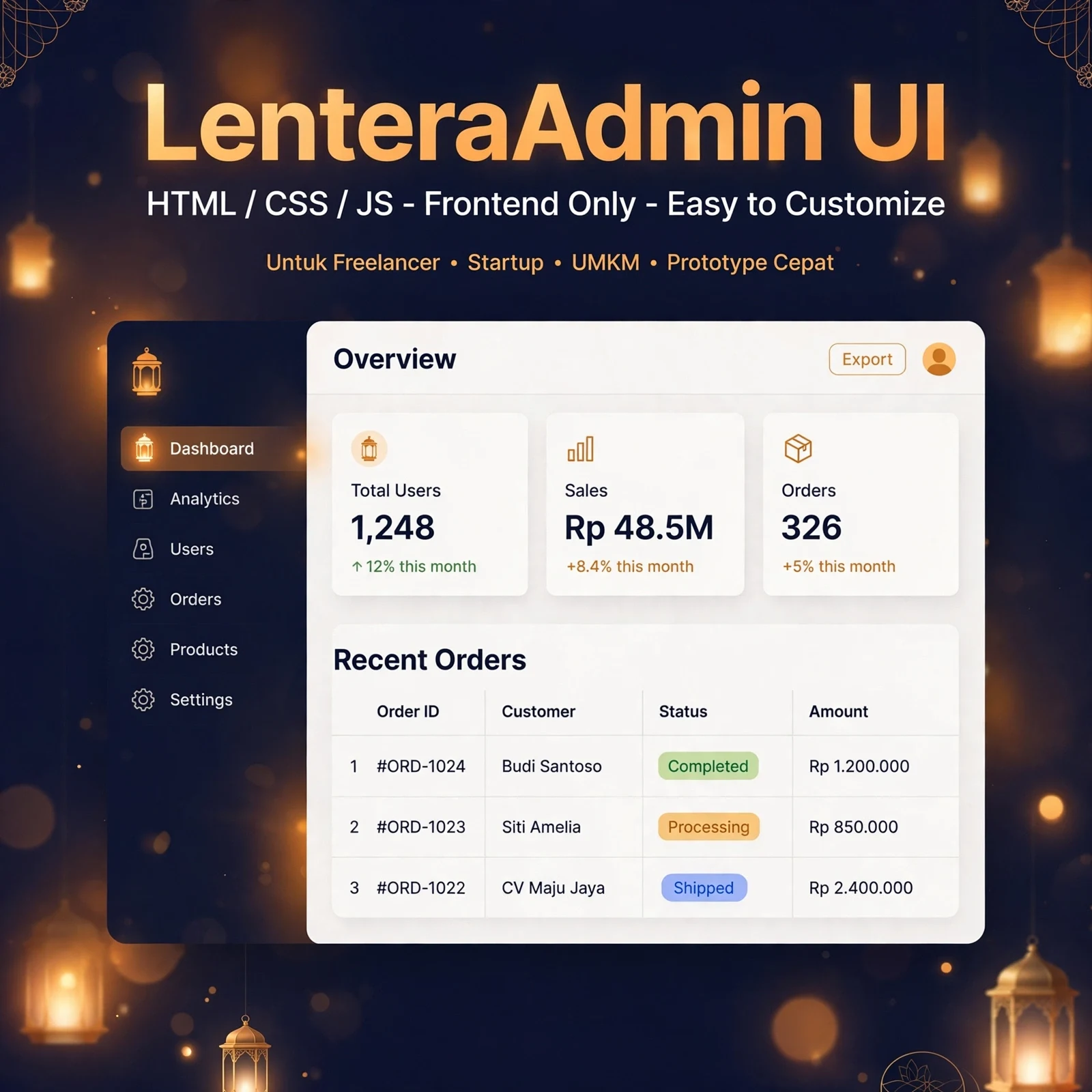 LenteraAdmin UI