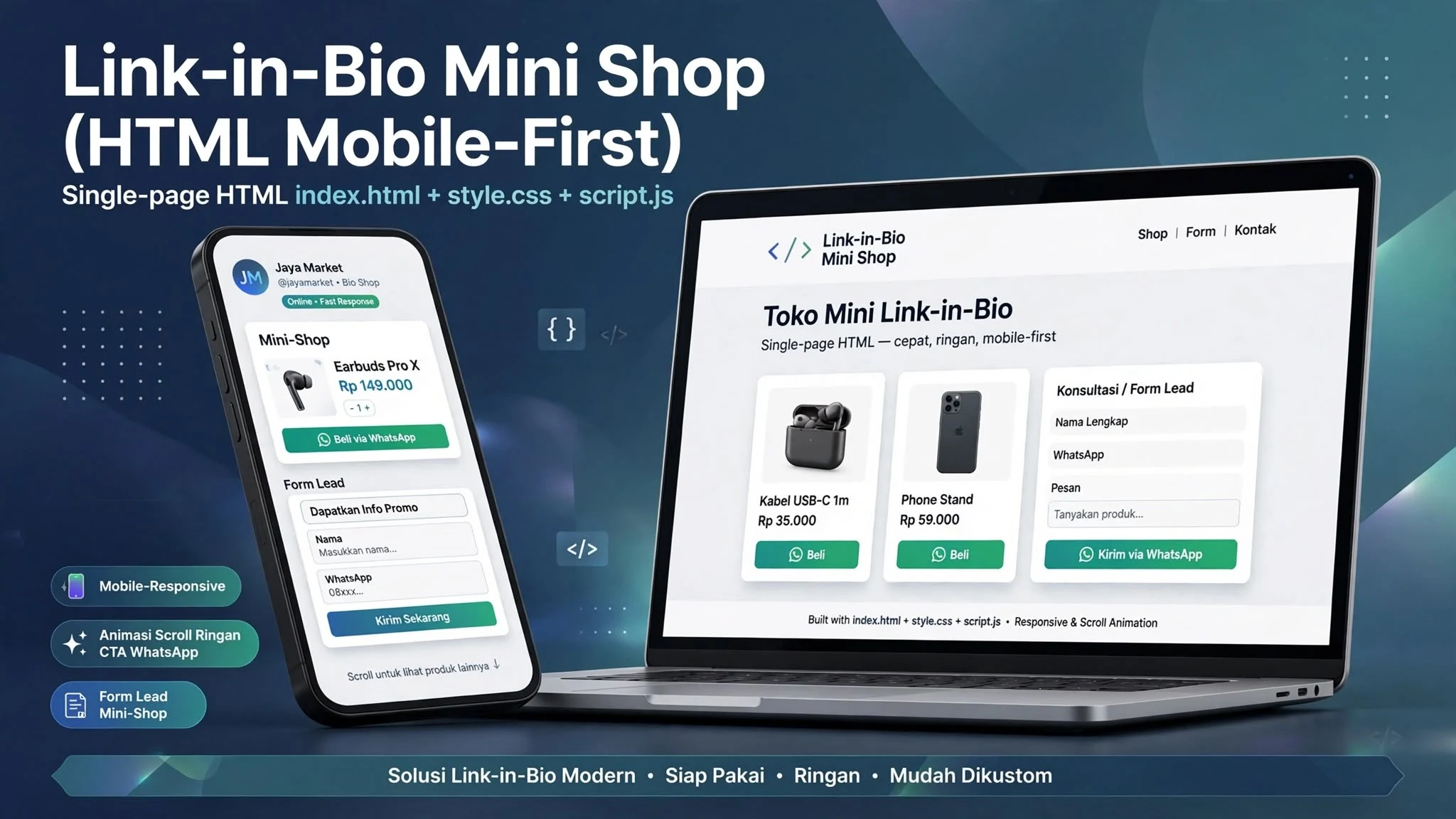 Link-in-Bio Mini Shop (HTML Mobile-First)