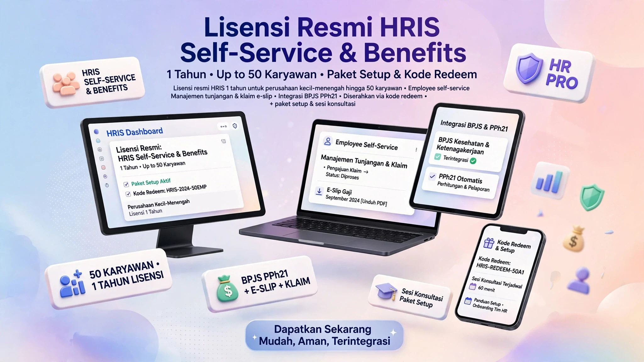 Lisensi Resmi HRIS Self-Service & Benefits