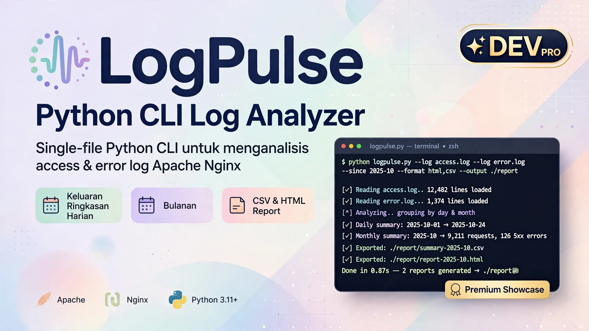 LogPulse — Python CLI Log Analyzer