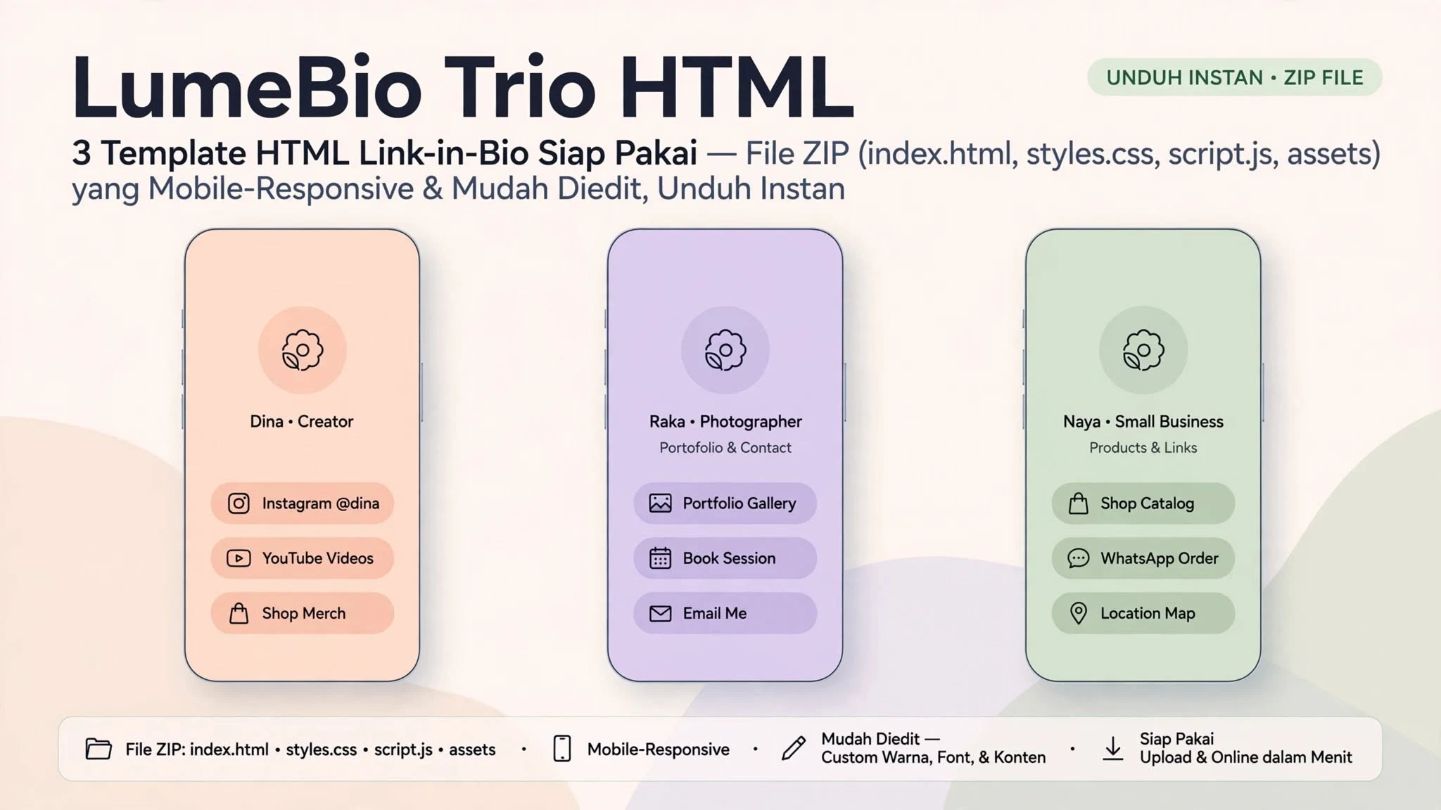 LumeBio Trio HTML