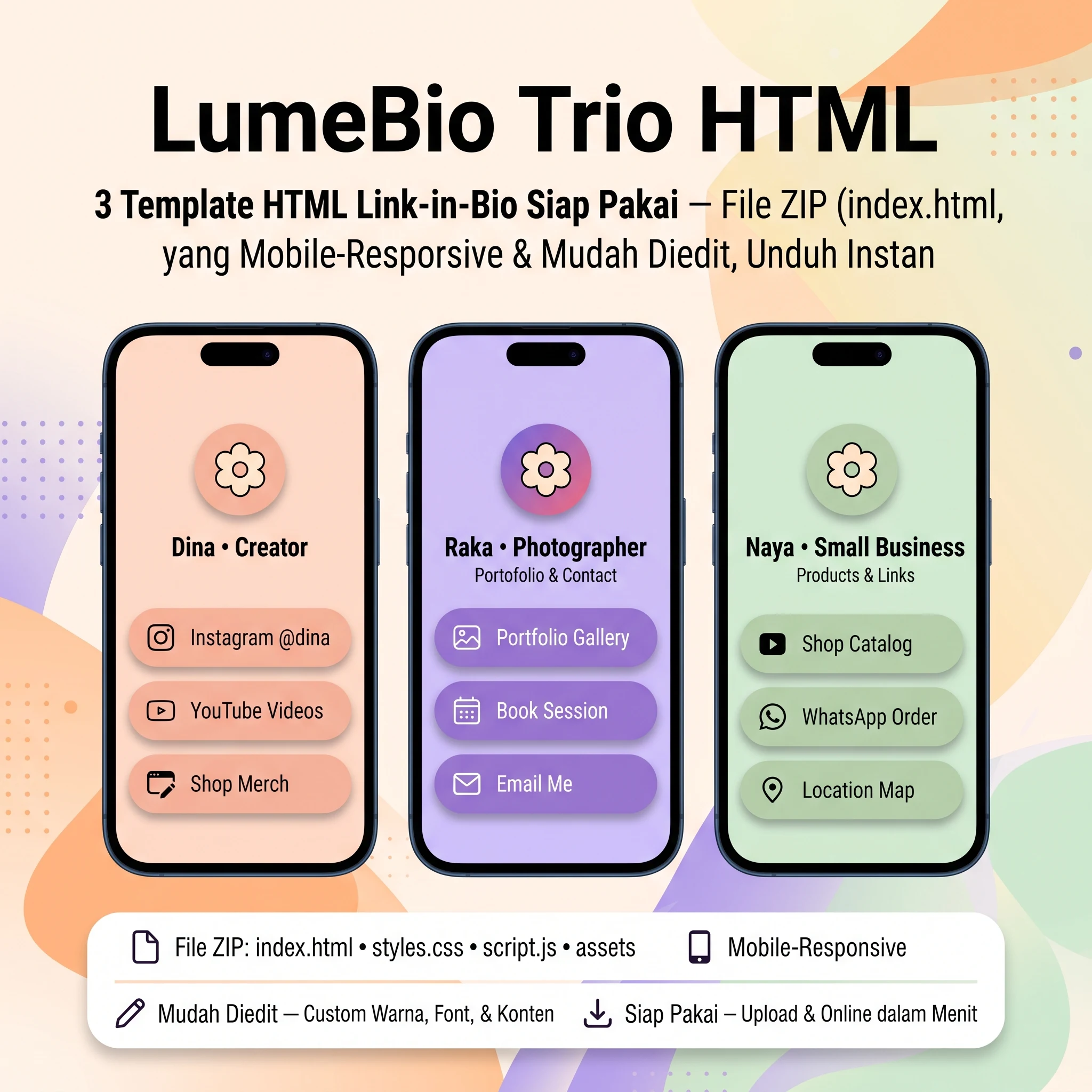 LumeBio Trio HTML
