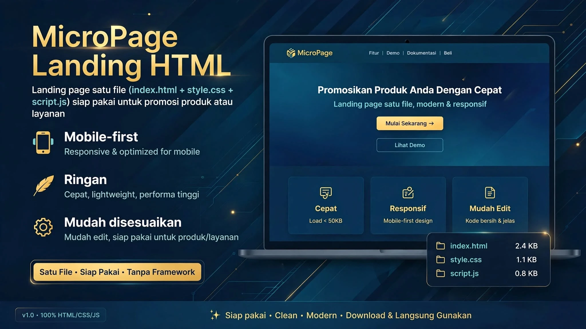MicroPage Landing HTML