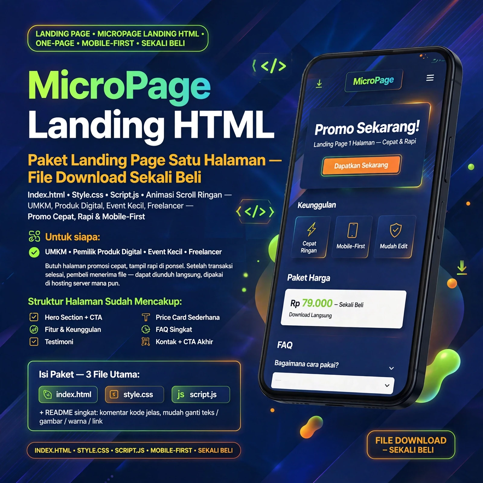 MicroPage Landing HTML