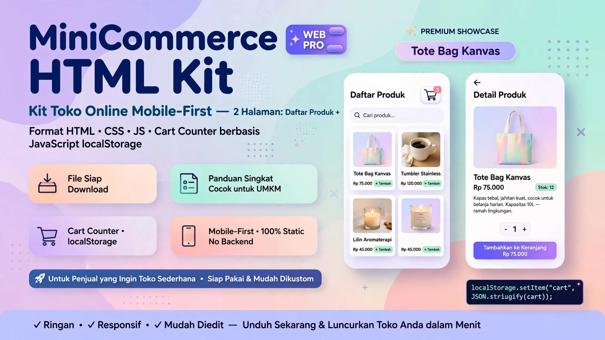 MiniCommerce HTML Kit