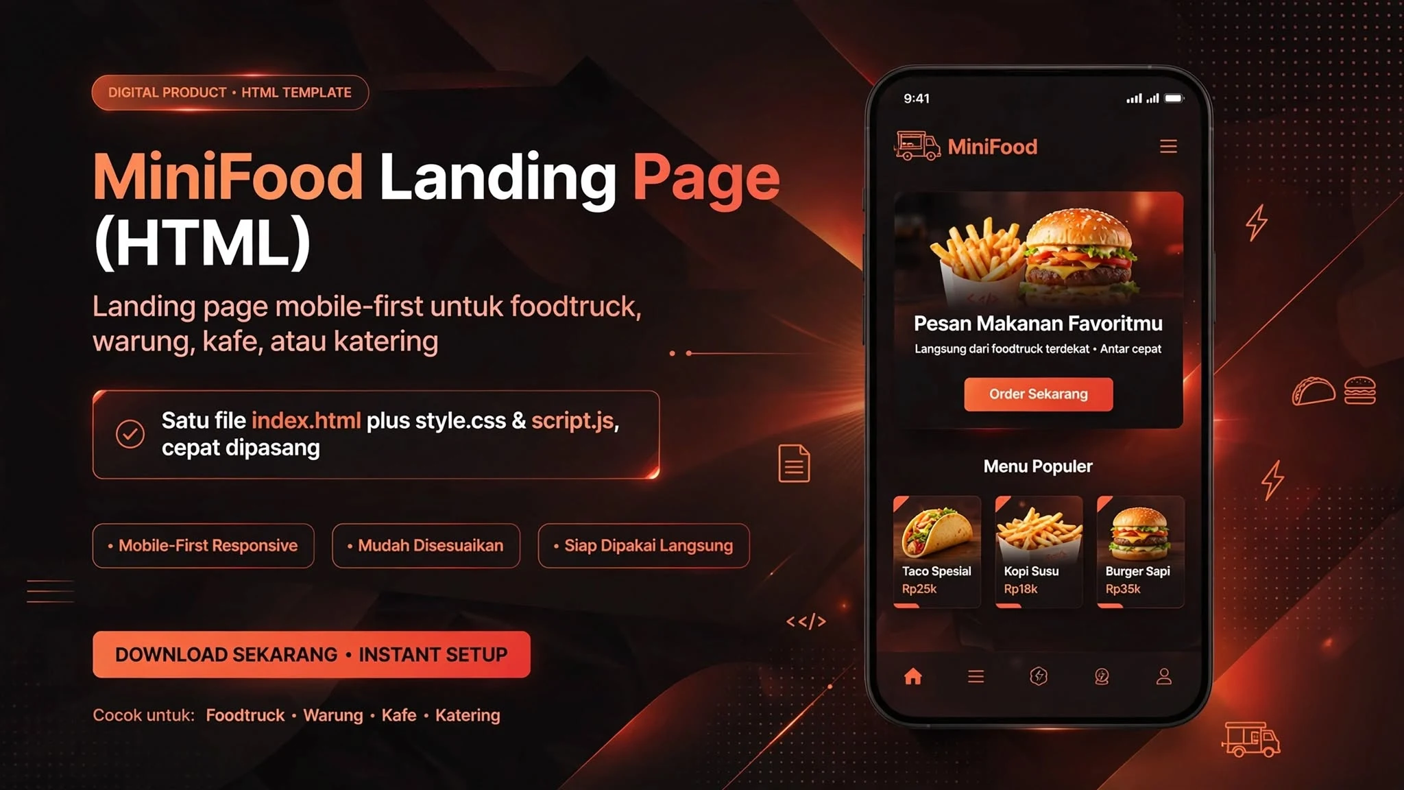 MiniFood Landing Page (HTML)
