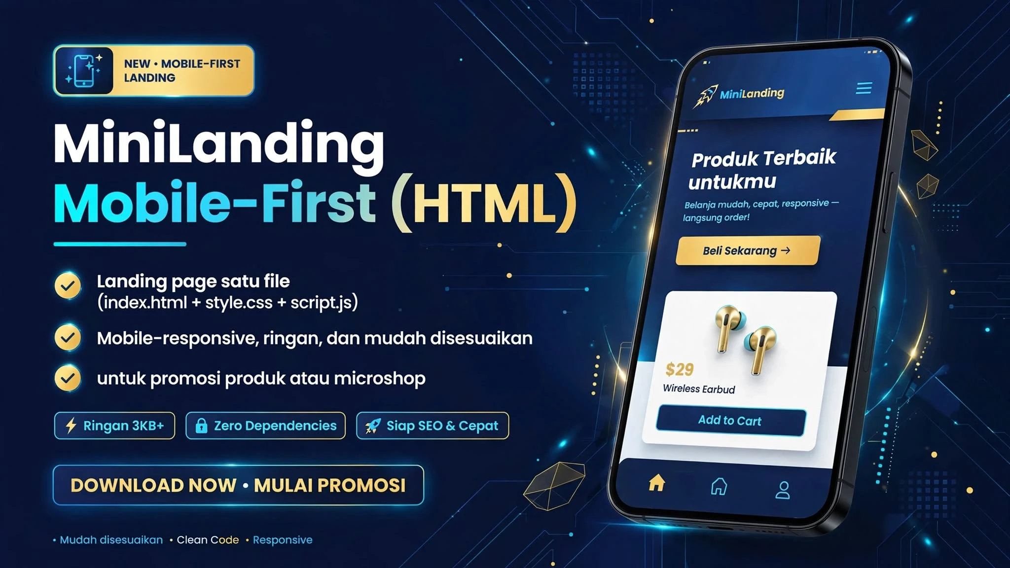 MiniLanding Mobile-First (HTML)